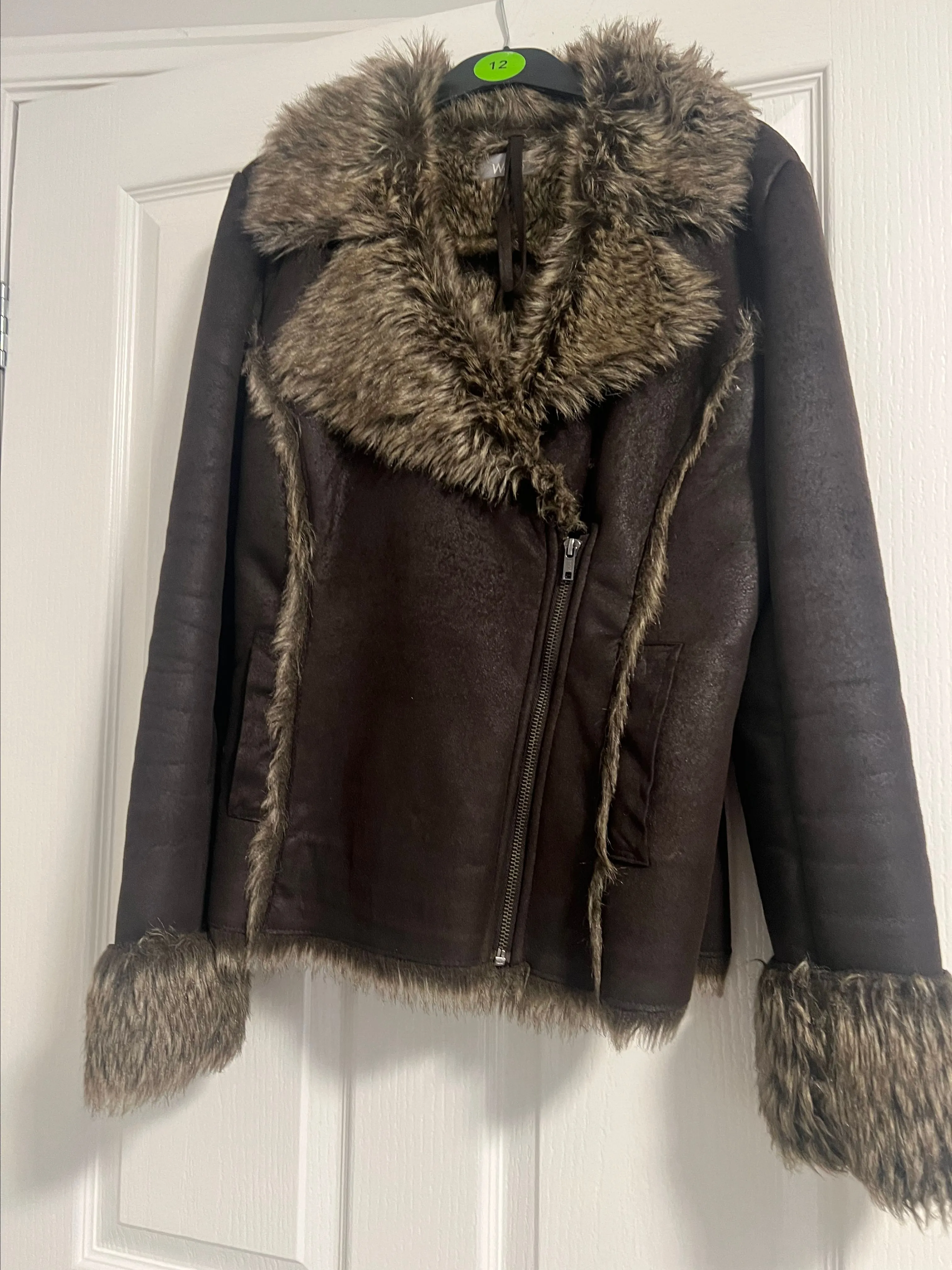 Product image for Ladies Wallis fur coat size 12