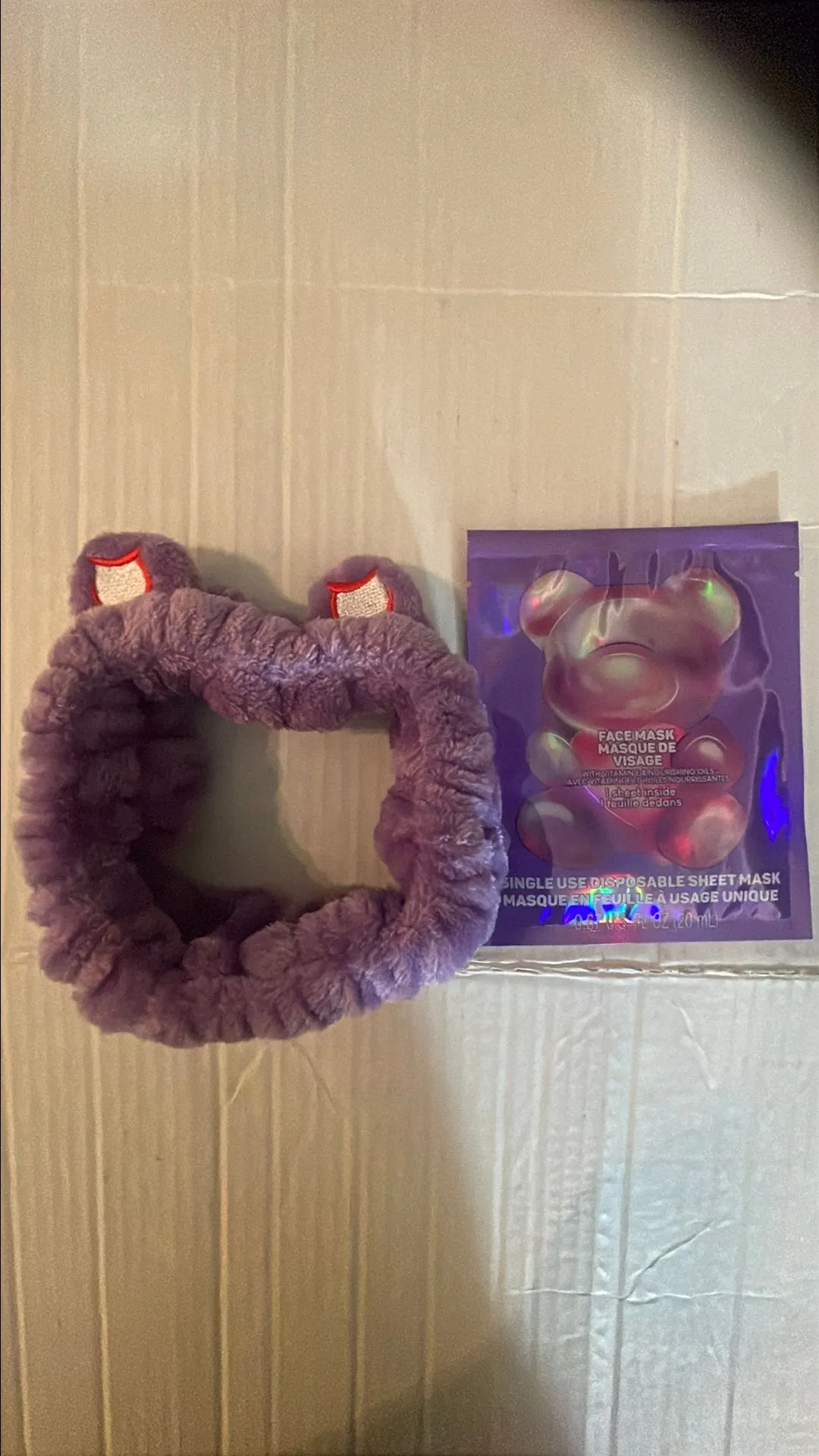 Product image for Purple bear headband and face mask