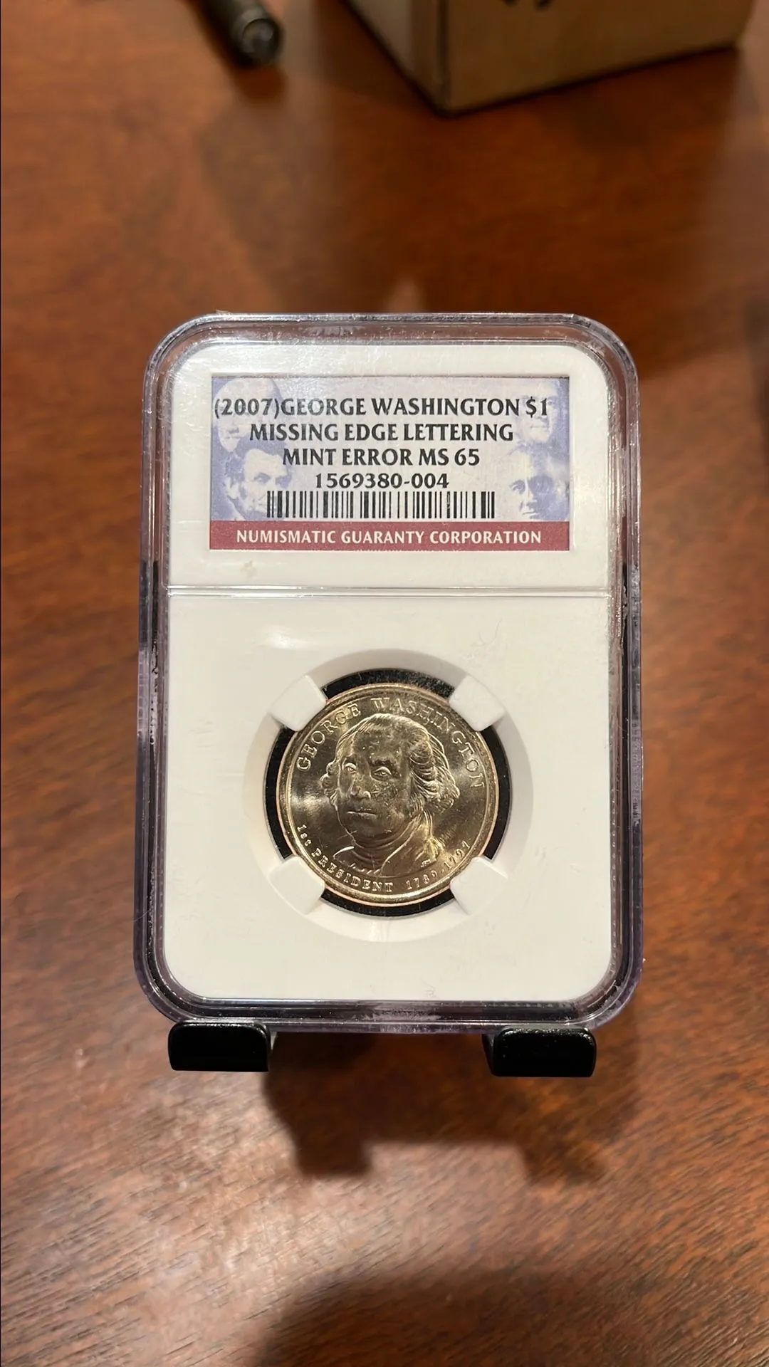 Product image for 2007 MS65 *MINT ERROR* George Washington Presidential Dollar