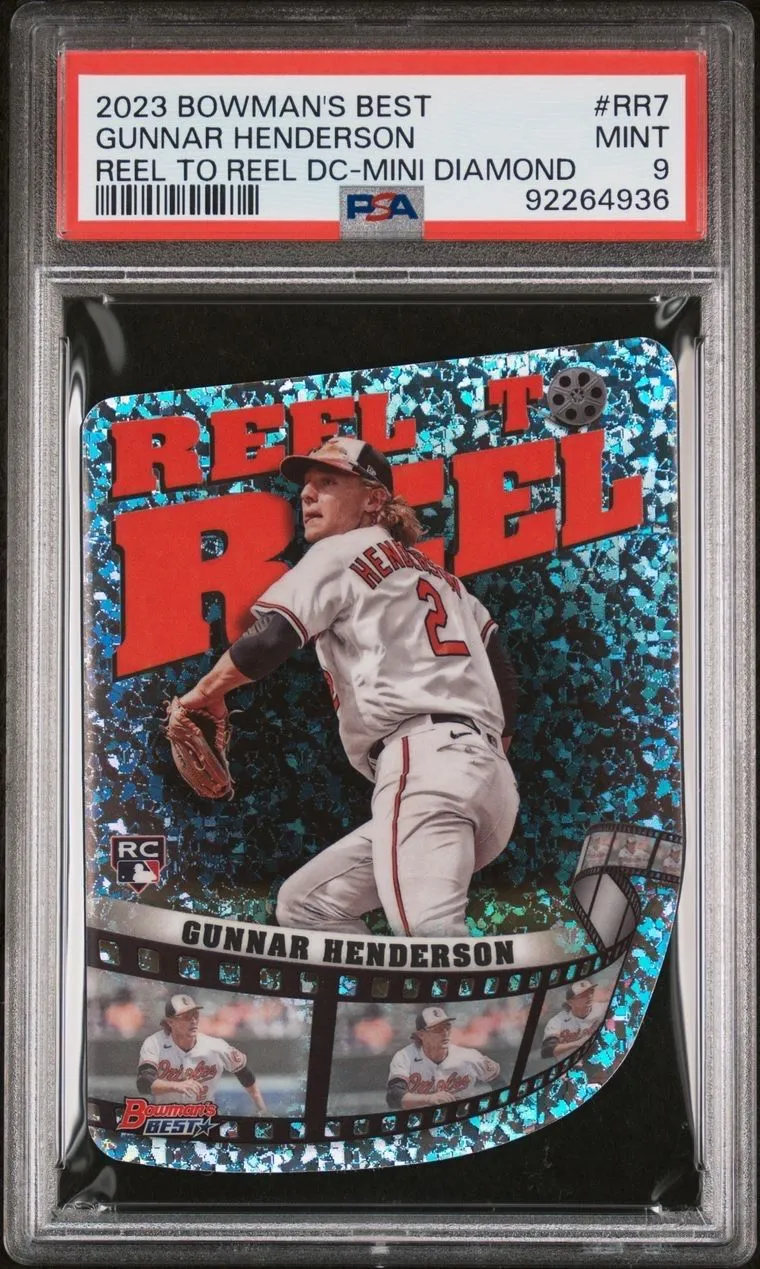 Product image for 2023 Bowman'S Best Reel To Reel Die-Cuts Gunnar Henderson RR7 Reel To Reel Dc-Mini Diamond PSA MINT