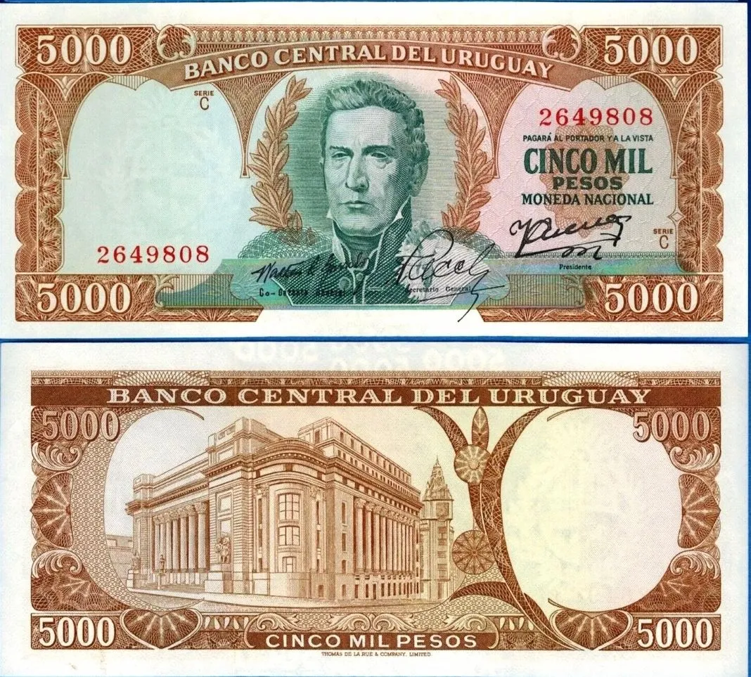 Product image for Uruguay 5000 Pesos, 1968, UNC
