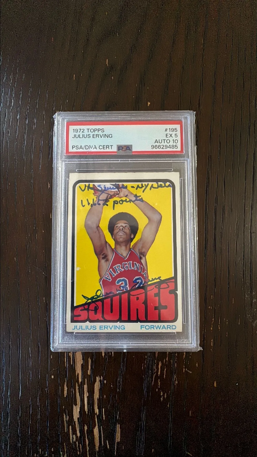 Product image for 1972 Topps Julius Erving 195  PSA EX 5