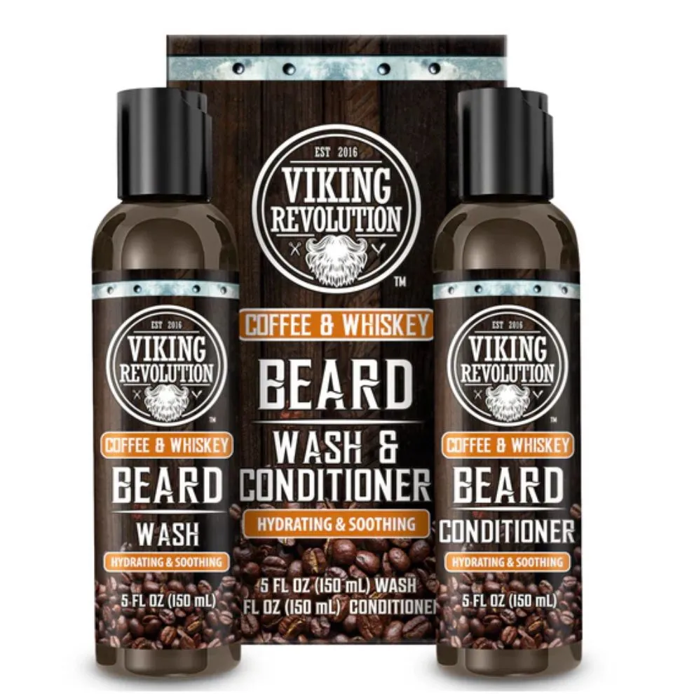 Product image for Viking Revolution Beard Wash & Beard Conditioner Set w/Argan & Jojoba Oils