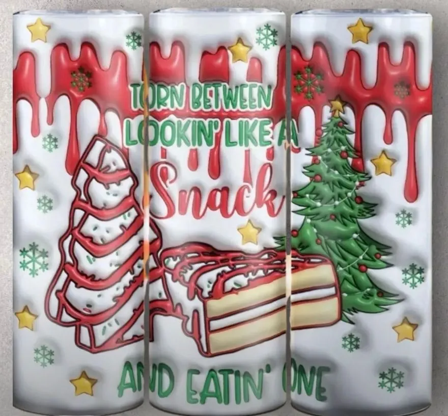 Product image for Torn Betwwen Looking Like A Snack Christmas 20oz Tumbler NEW