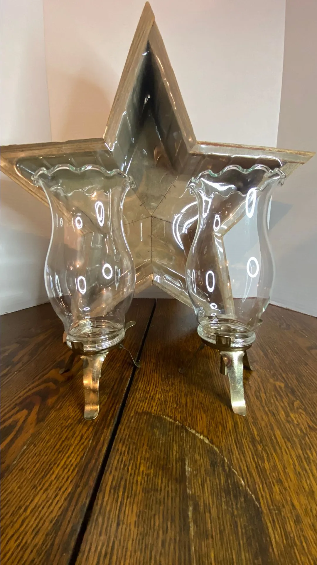 Product image for Vintage candle Holder with chimneys