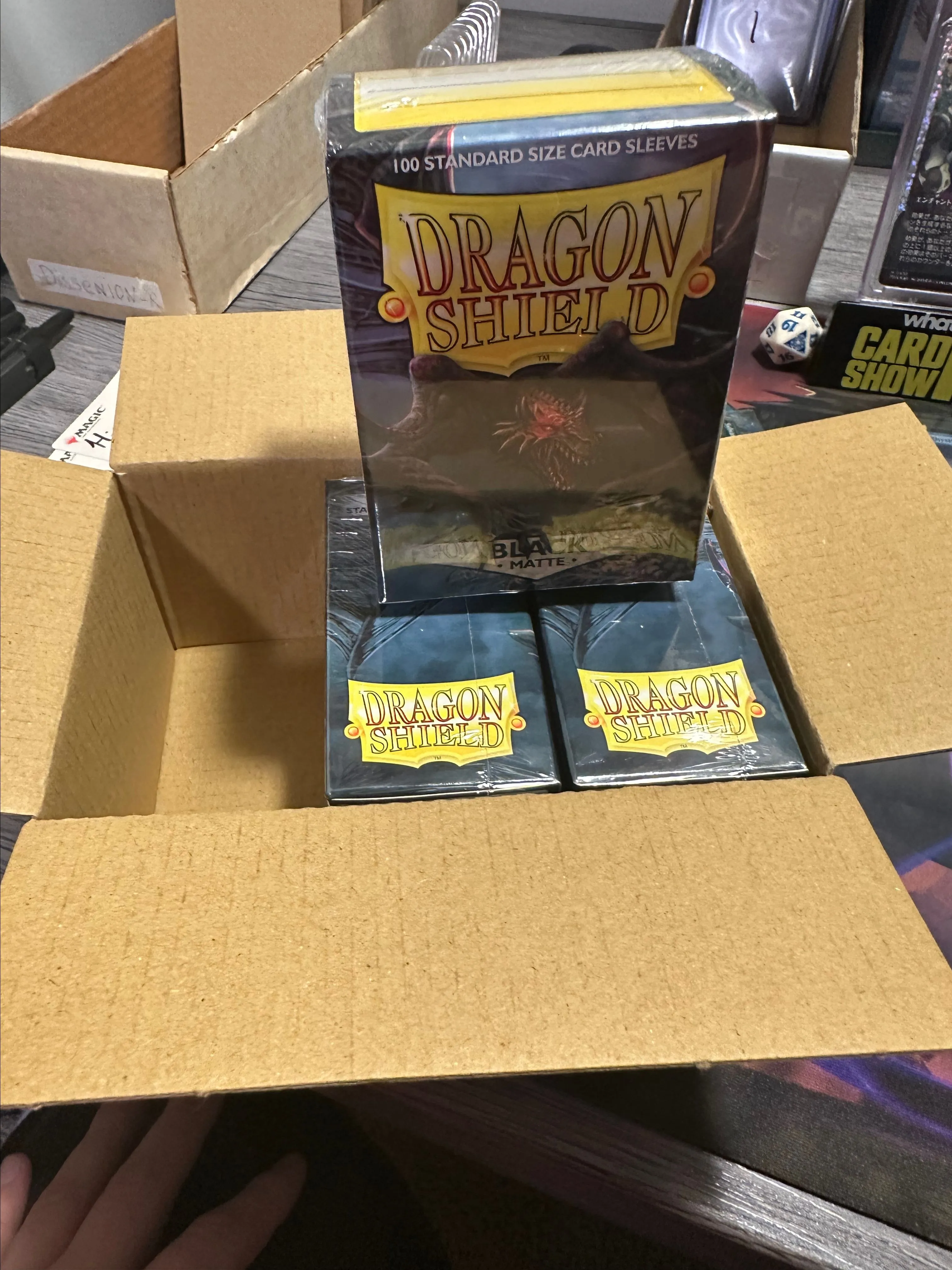 Product image for 3x black dragon shield sleeves