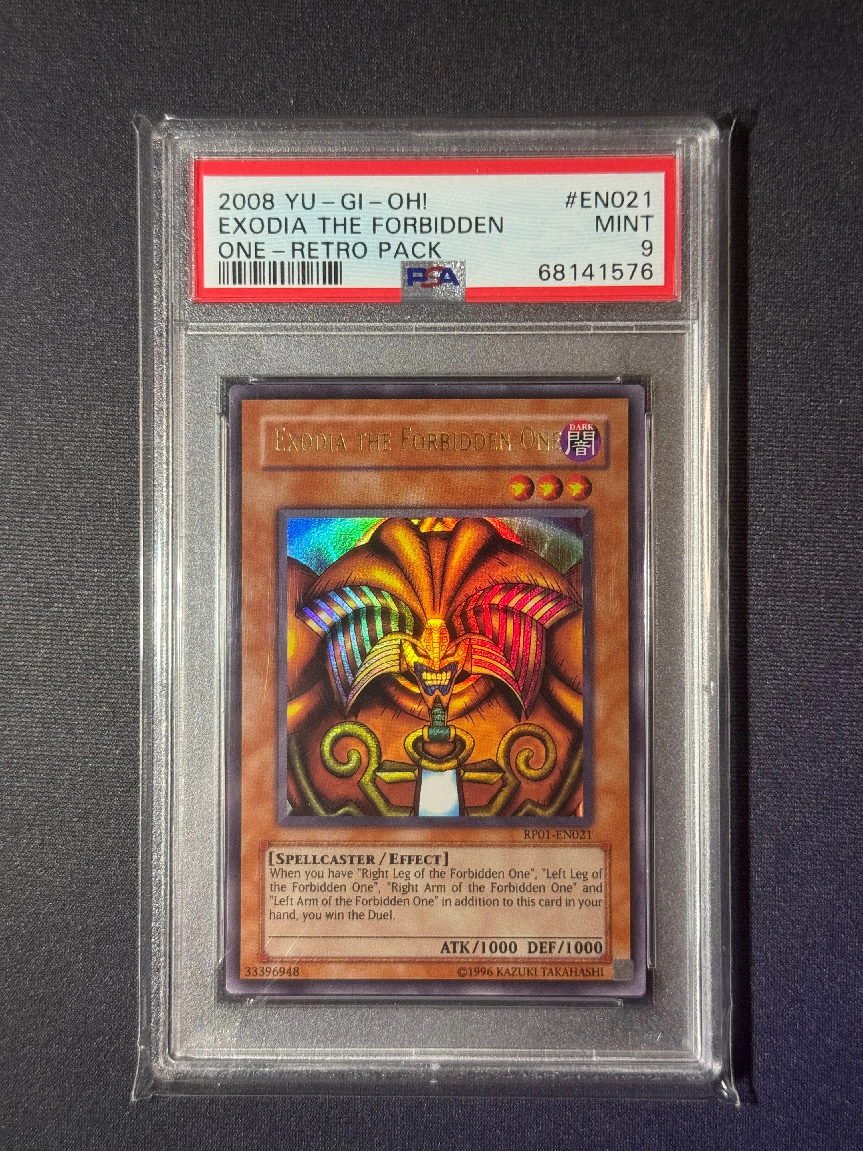 Product image for PSA 9 Yu-Gi-Oh! 2008 Exodia the Forbidden One Retro Pack 1