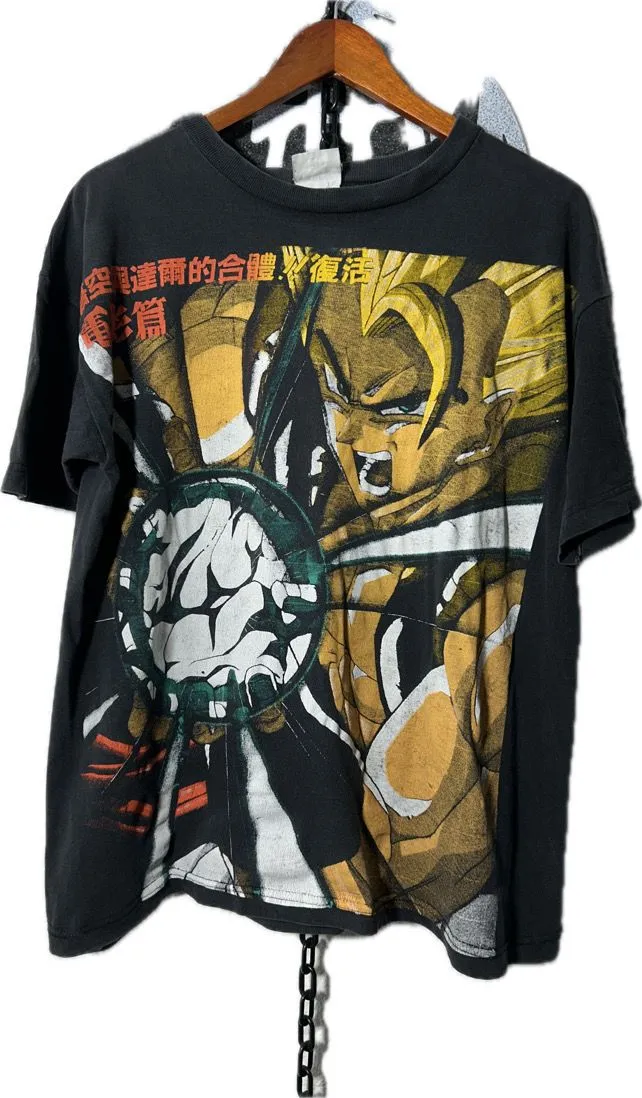 Product image for 9.- 90’s Gogeta & Goku SSJ Mexican Bootleg made by Peyote  Tag is faded, one size (23x28.5”) Double