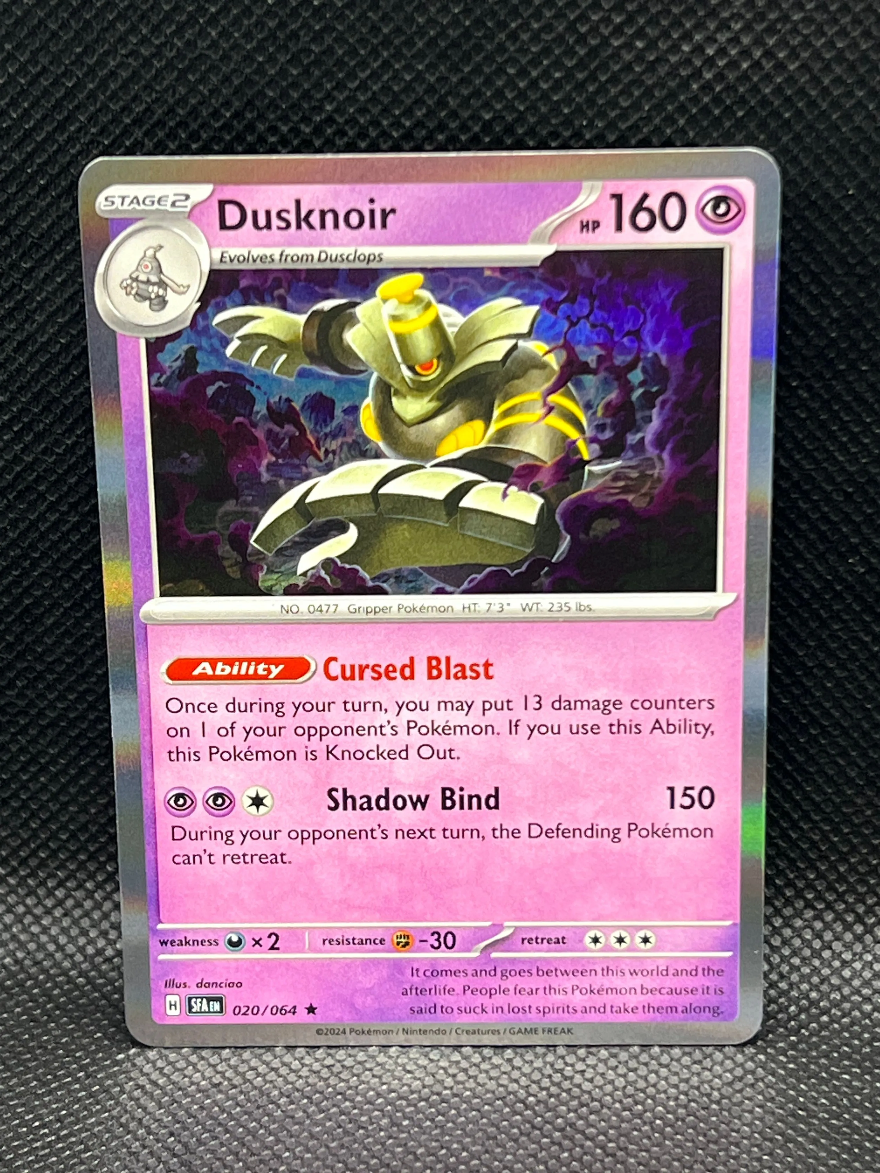 SFA-EN 020/064 Dusknoir : Rare Pokemon Card : Shrouded Fable