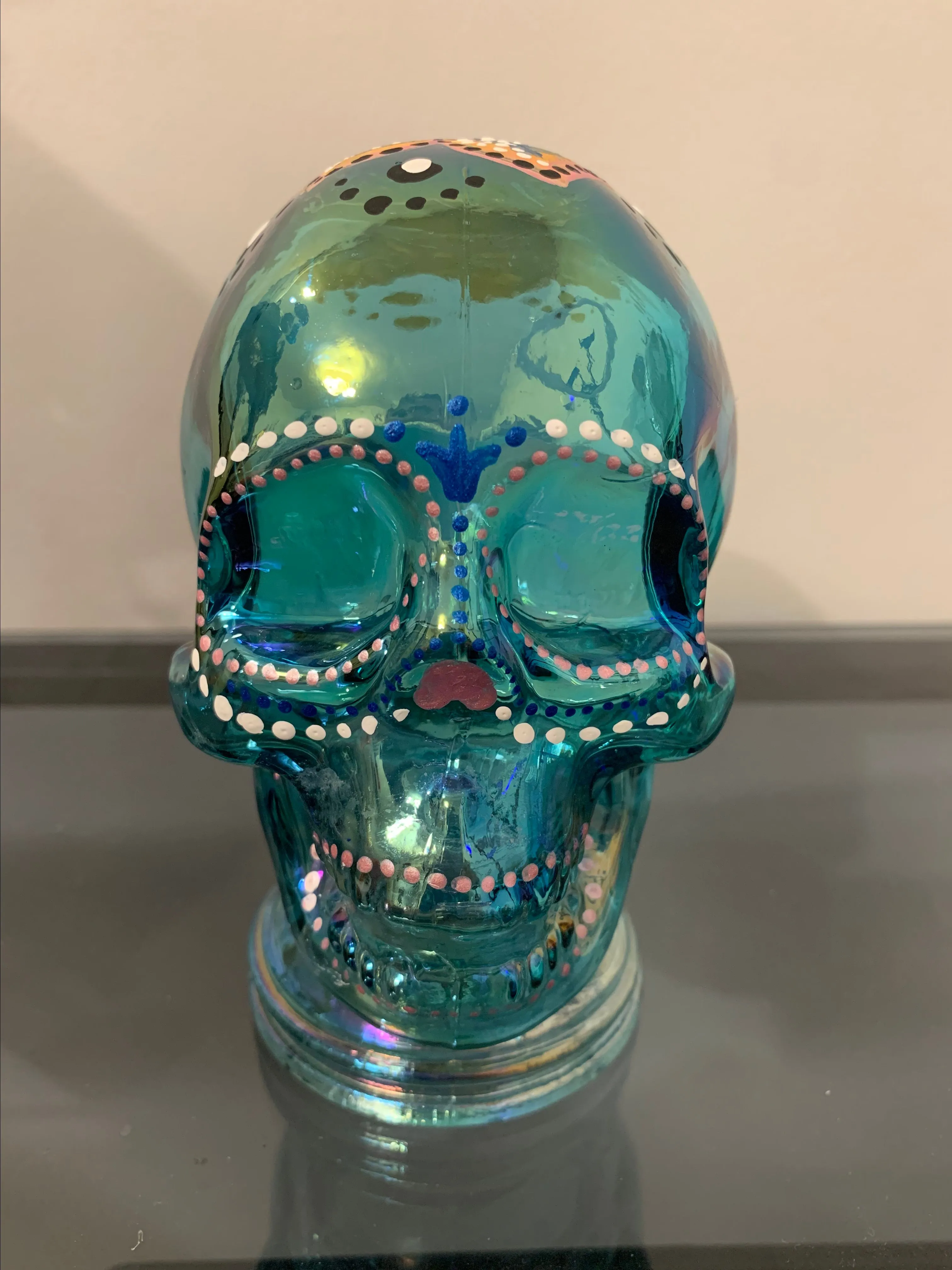 Product image for Glass Candy Skull - Blue