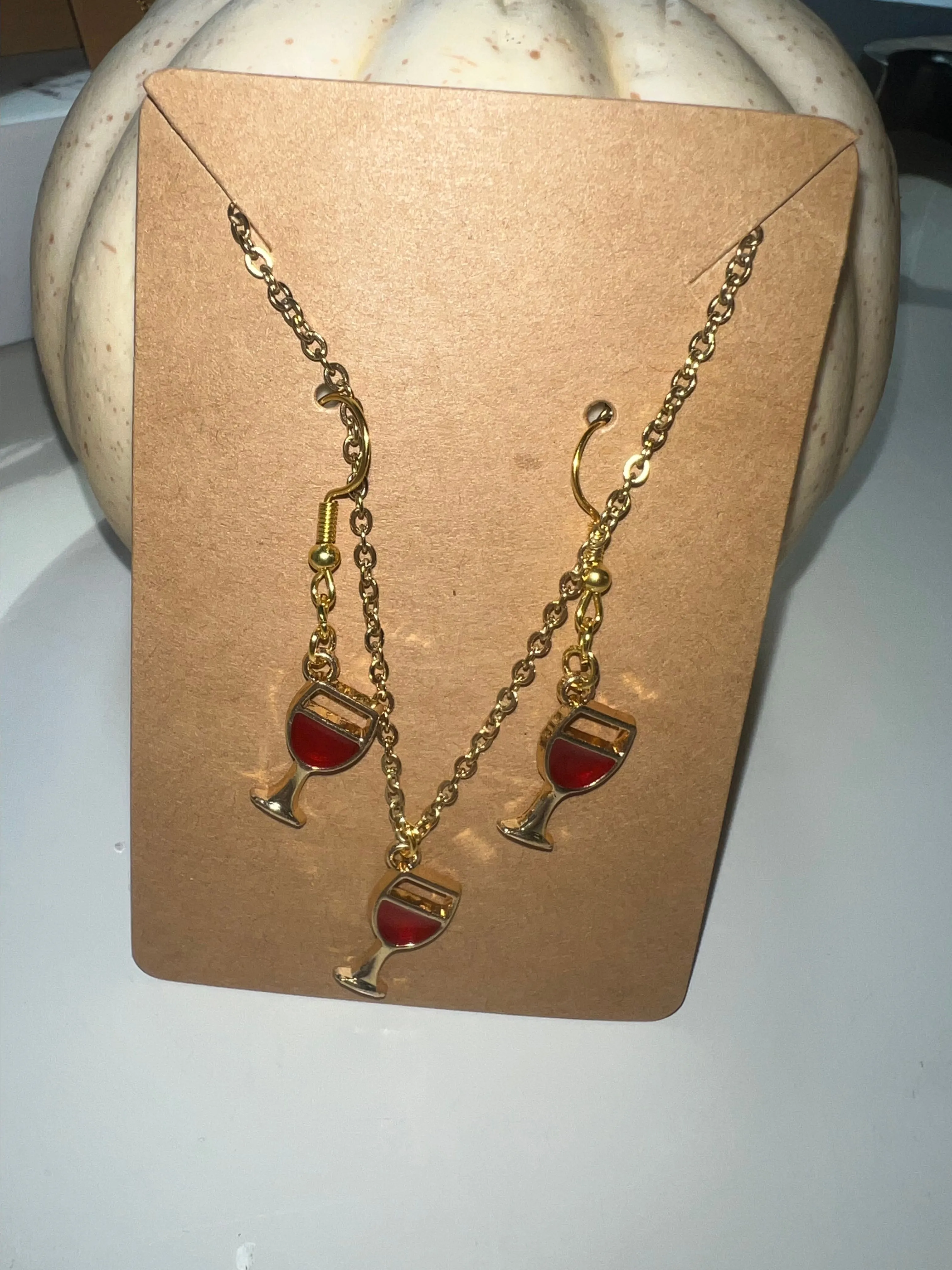 Product image for Wine Necklace & earring set #10