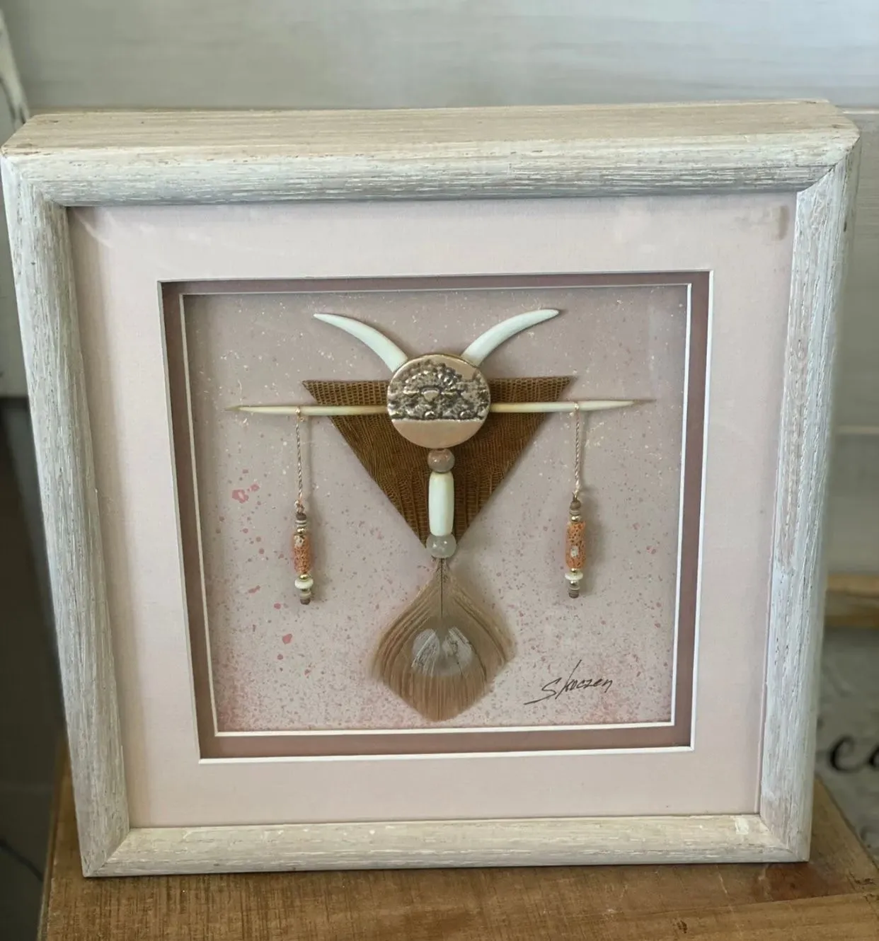 Product image for VINTAGE Native AMERICAN Design PHIL SKOCZEN Artist SIGNED Wall HANGER