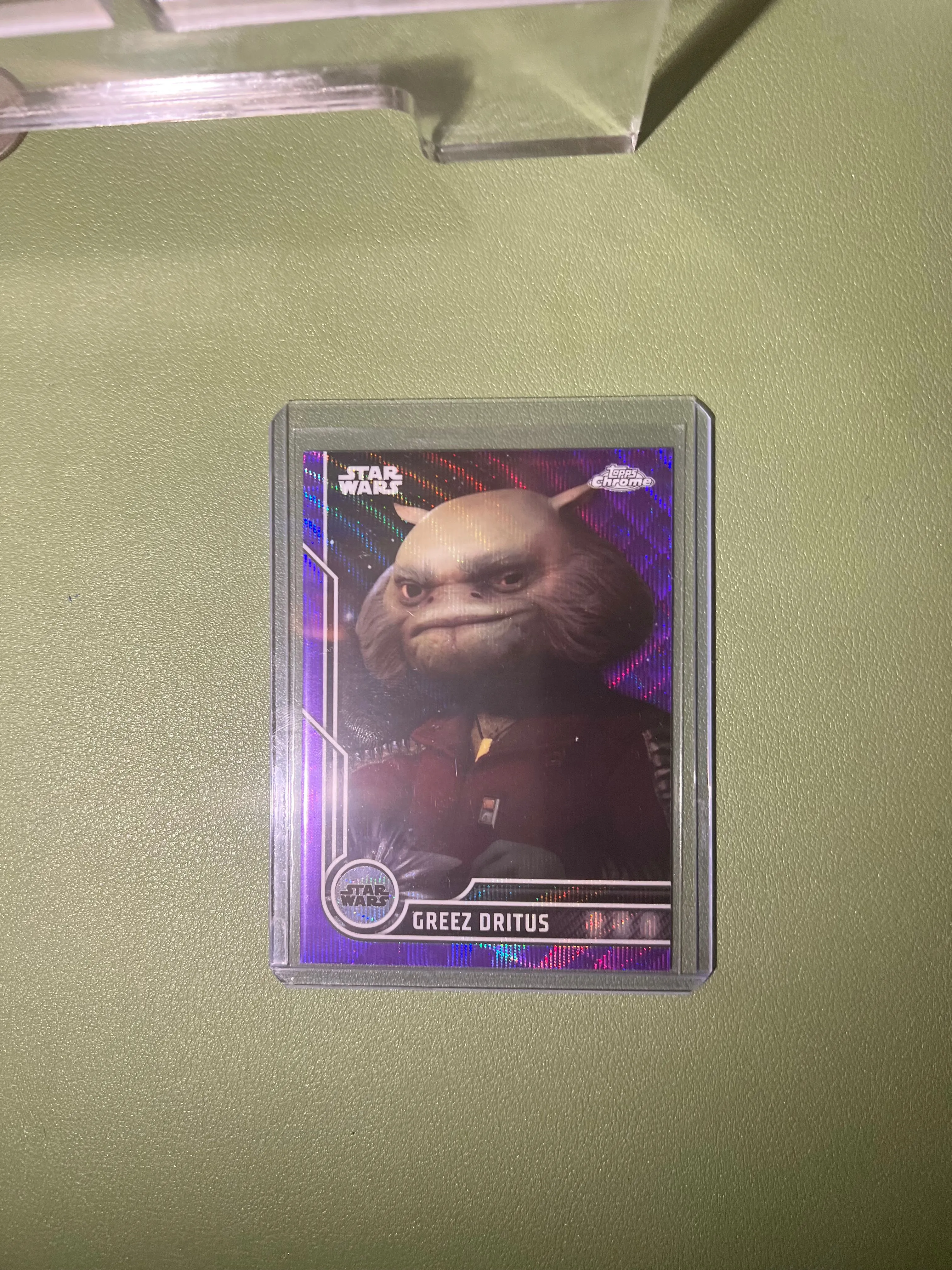 Product image for 2023 Topps Chrome Star Wars #29 Greez Dritus Purple Wave Refractor