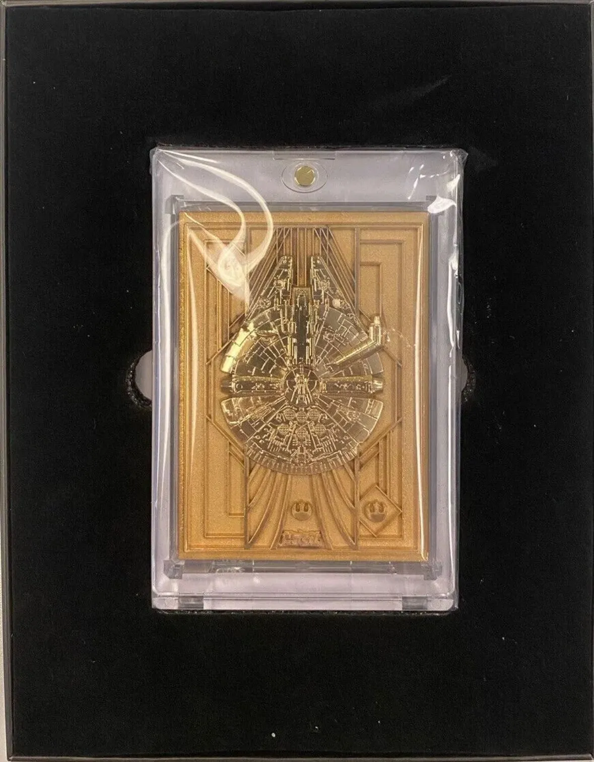 Product image for 2023 Card Fun Star Wars Millennium Falcon Gold Metal Bar Card