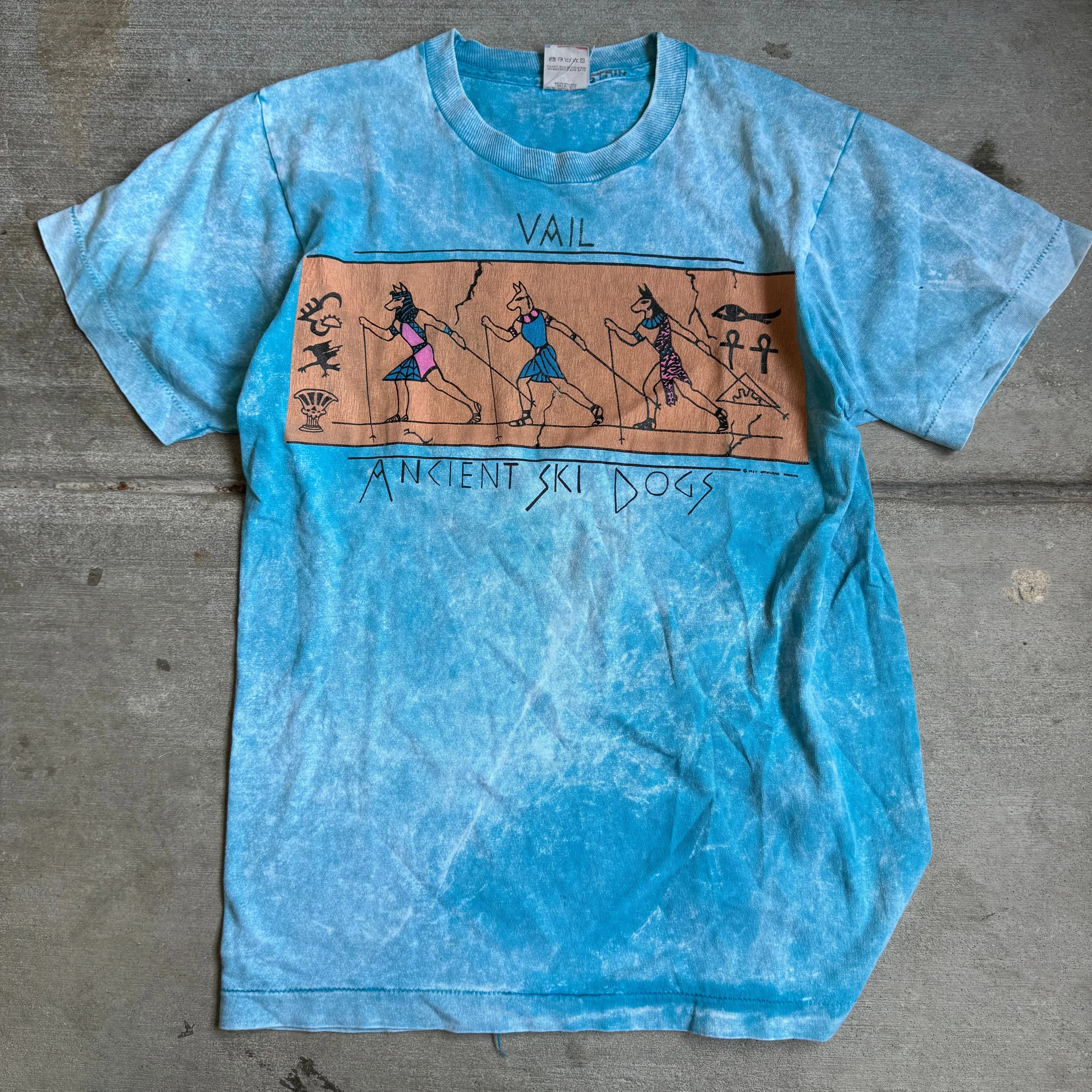 Product image for #219 Vail Ancient Ski Dogs 80s True Vintage Blue T-Shirt