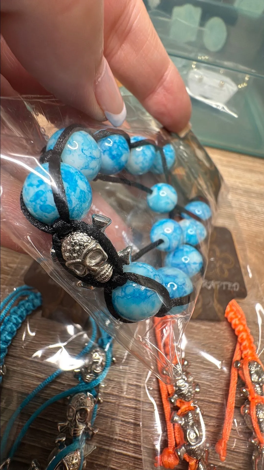 Product image for New set of 3 adjustable skull bracelets