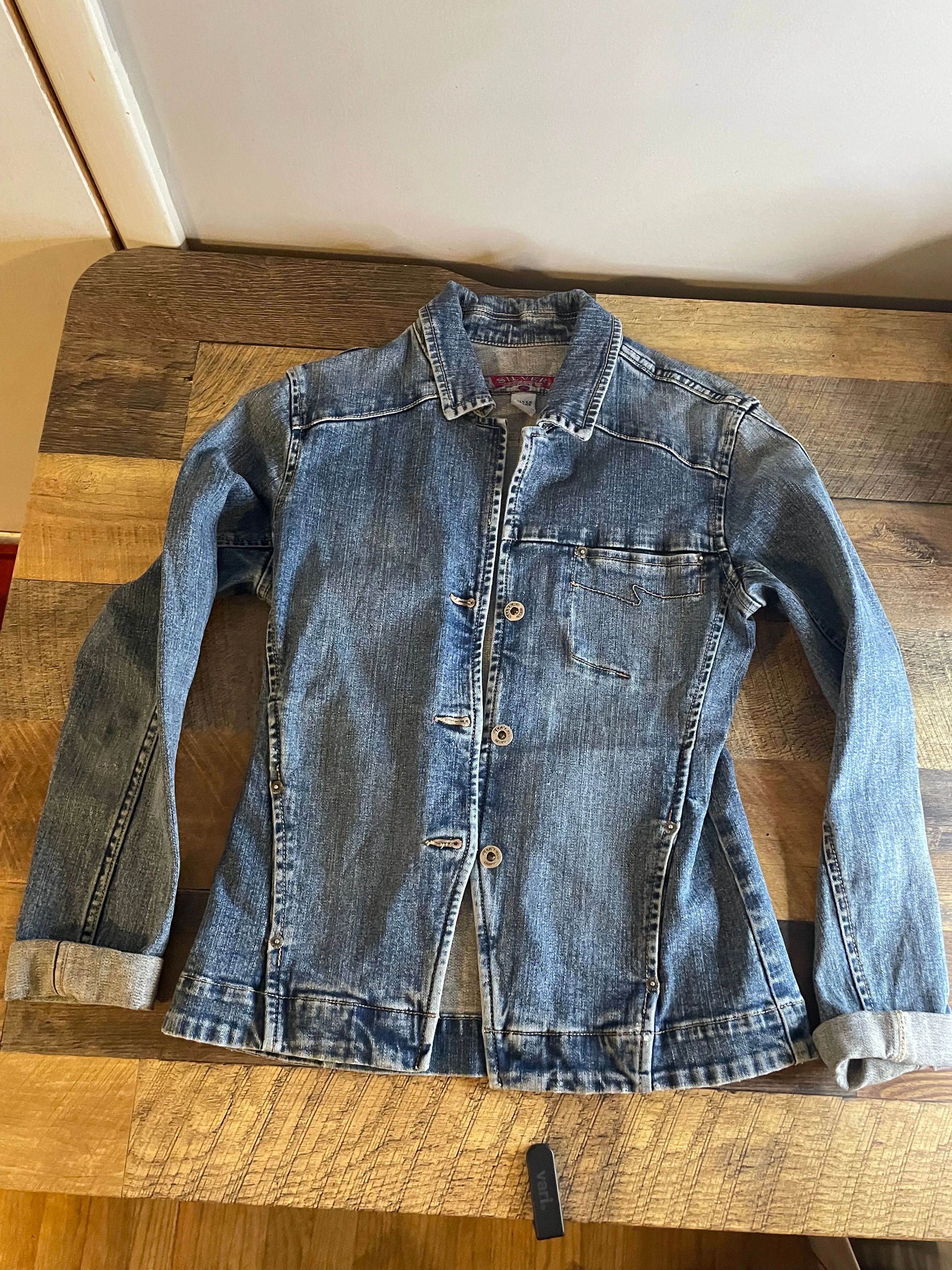 Product image for 90’s Silver jean jacket size Medium