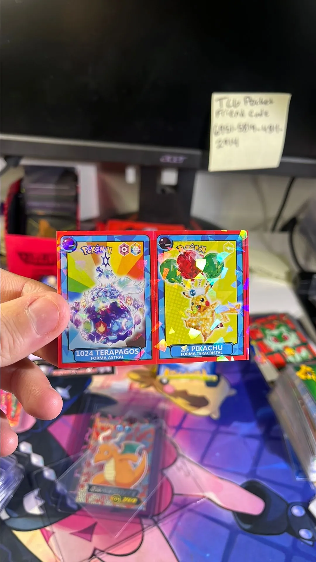 Product image for Pikachu Terapagos Cracked Ice Pokedex Blue