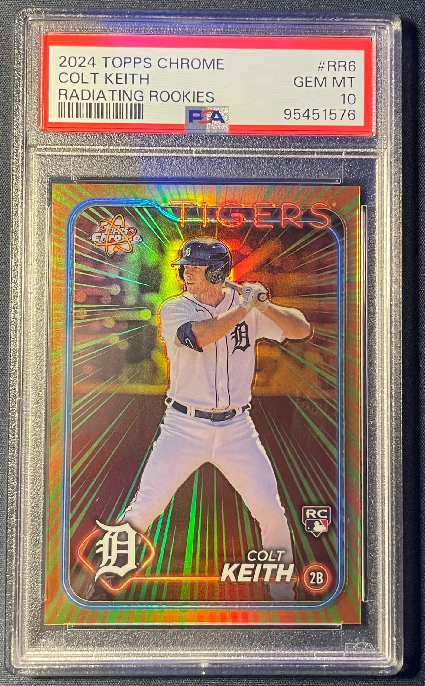 Product image for PSA 10 Colt Keith Radiating Rookies Topps Chrome SP #RR6 Detroit Tigers 🐅