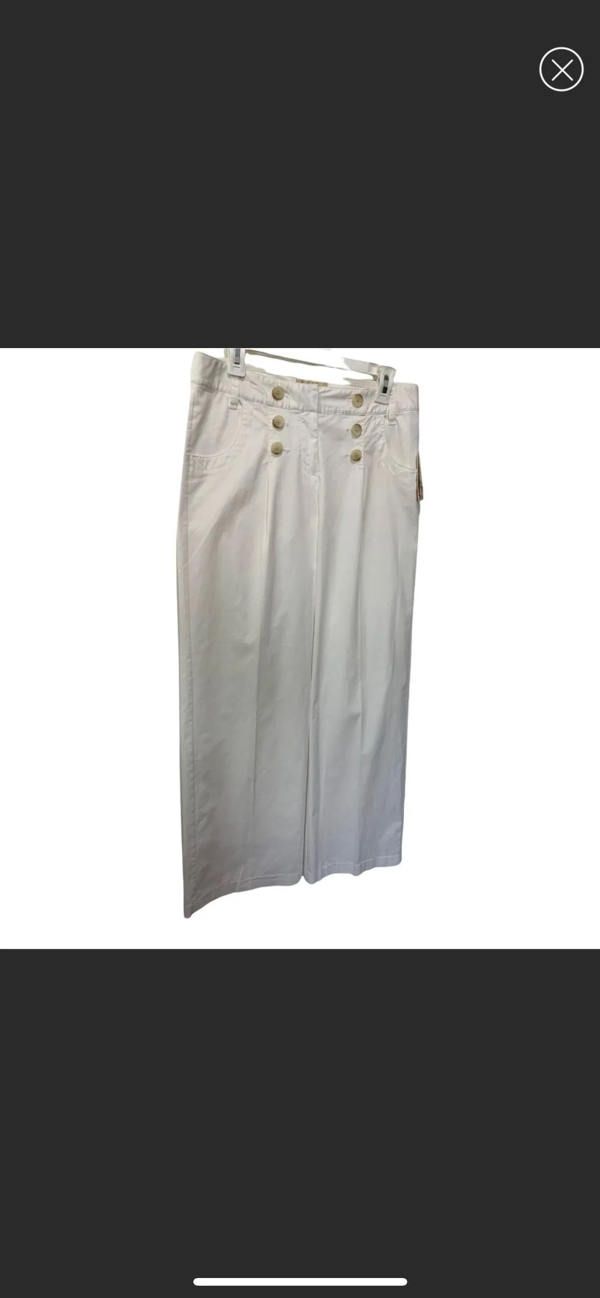 Product image for #15 MICHAEL MICHAEL KORS BELAIR FIT WHITE DRESS WIDE LEG PANT NWT
