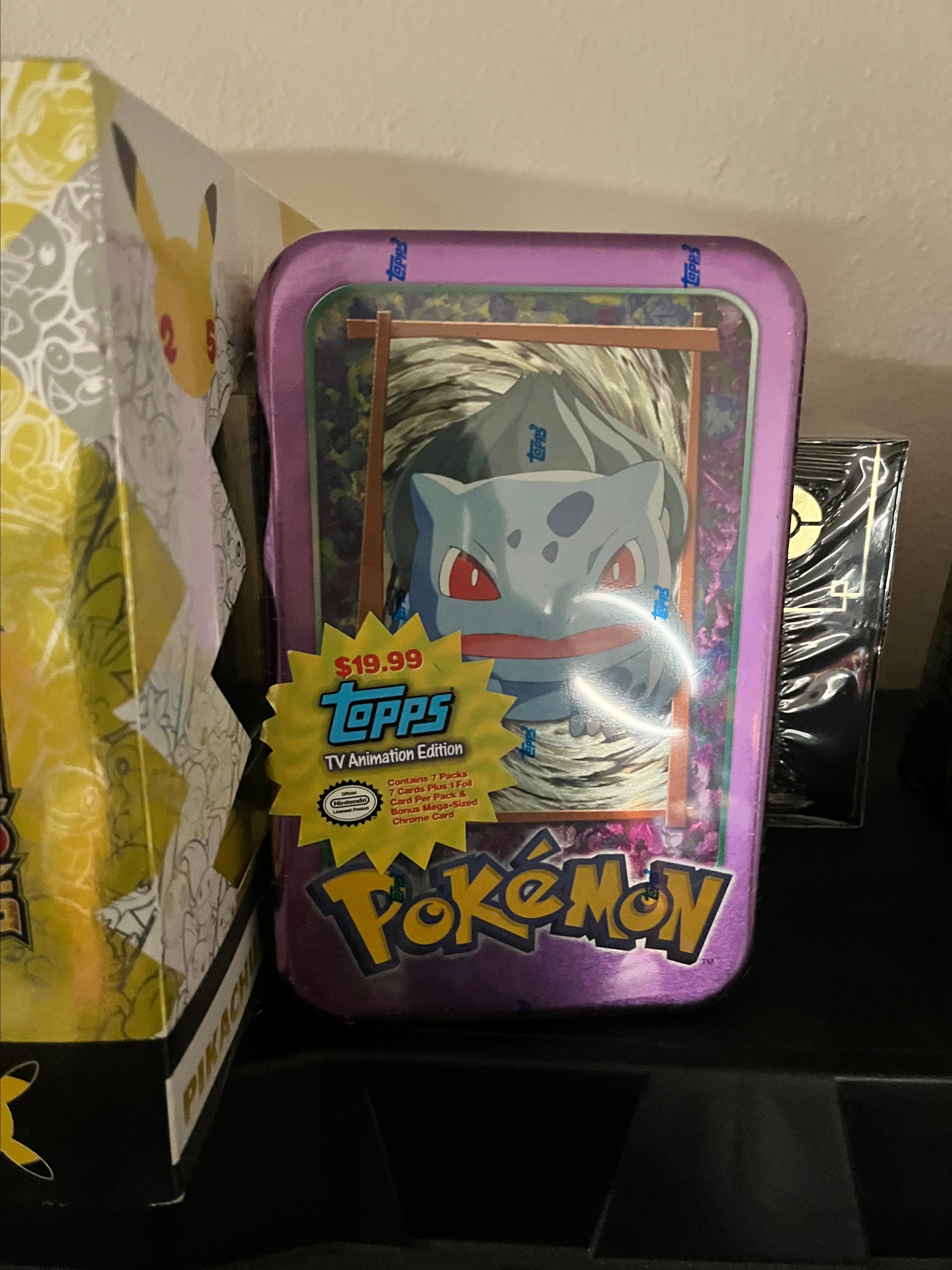 Product image for Vintage Pokemon Topps 1999 TV Animated Edition Tin Bulbasaur Tin