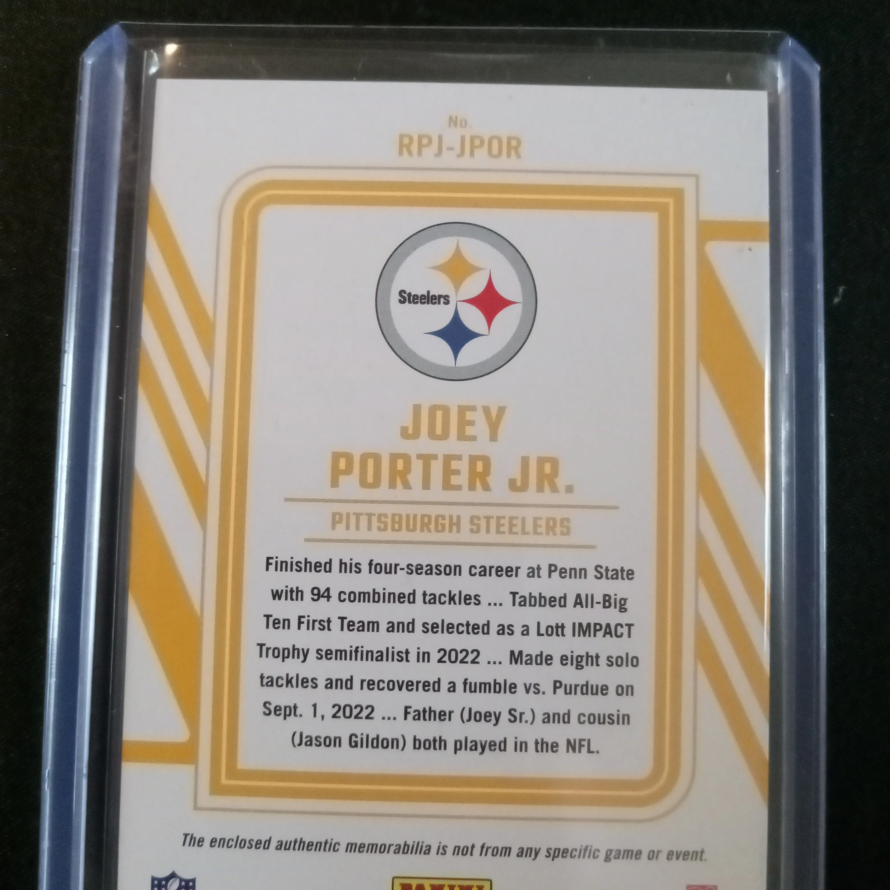 Product image for Joey Porter Jr. Patch Card