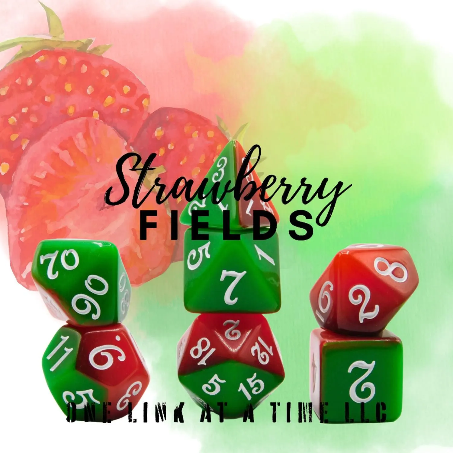Product image for [STRAWBERRY FIELDS] 7pc Acrylic Dice Set [ACR015]