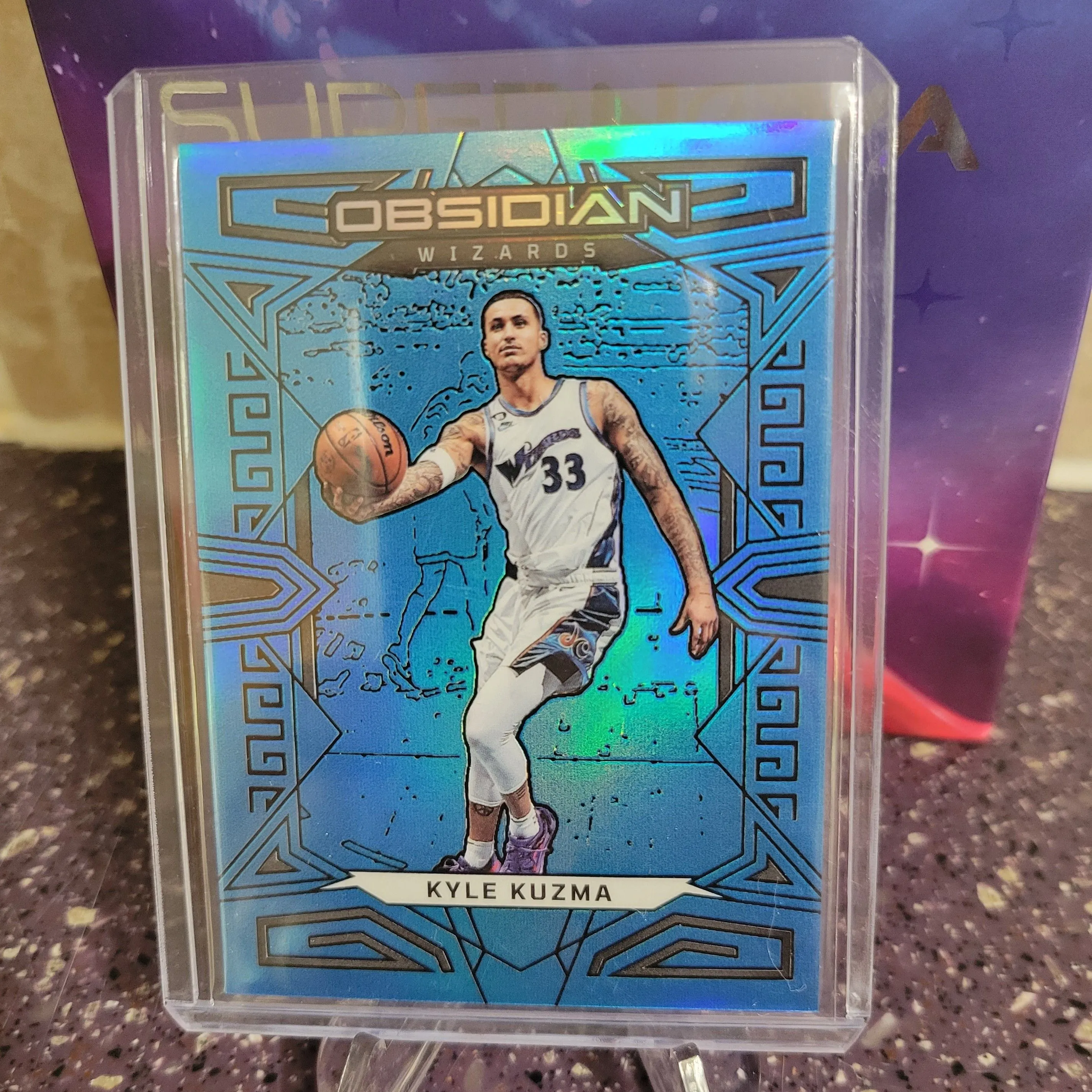 Product image for 2022 Obsidean Kyle Kuzma FOTL Electric Etch Blue Flood #/16