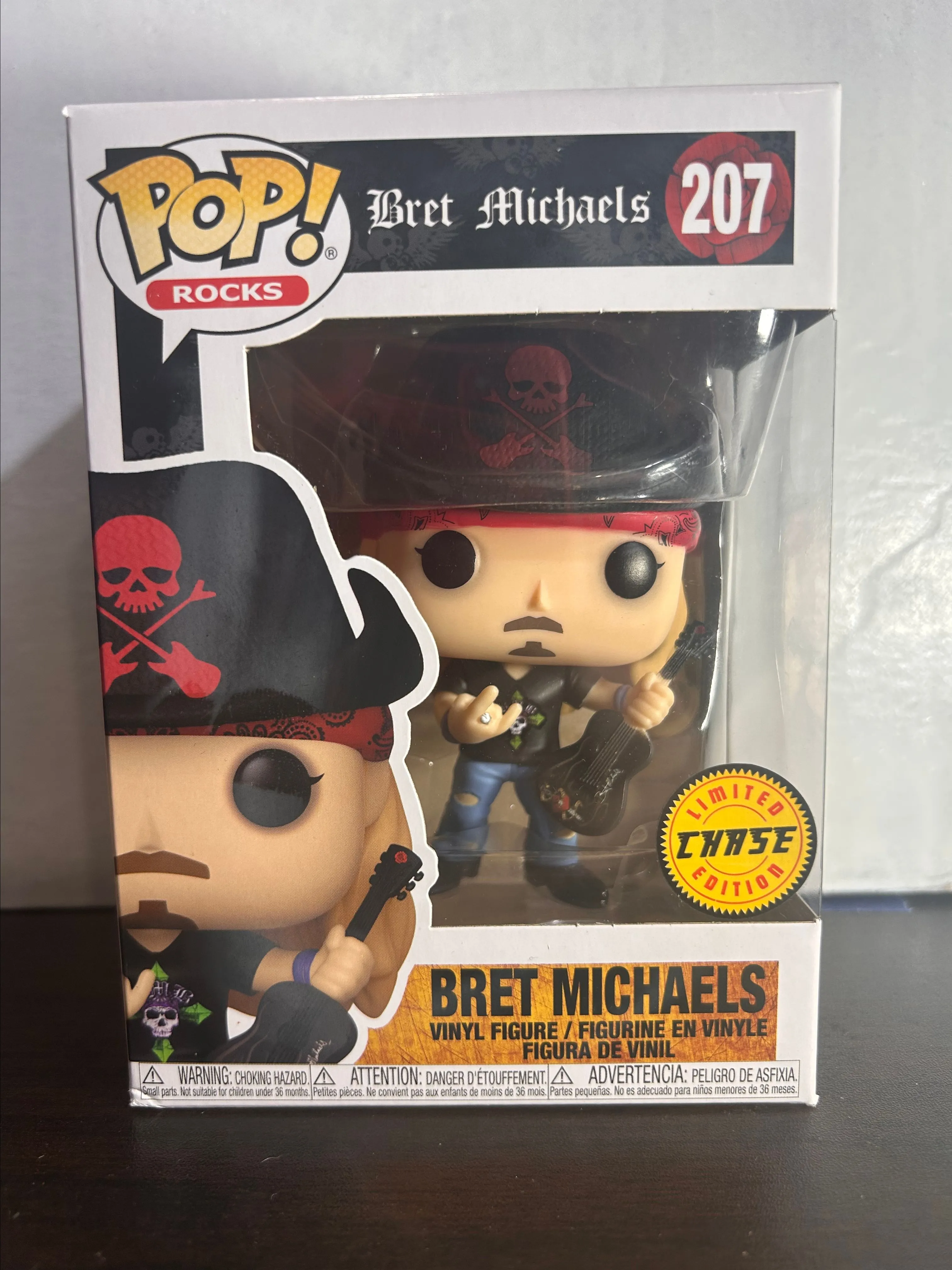Product image for Bret Michaels LE CHASE Rocks Vaulted Funko Pop 207 With Protector