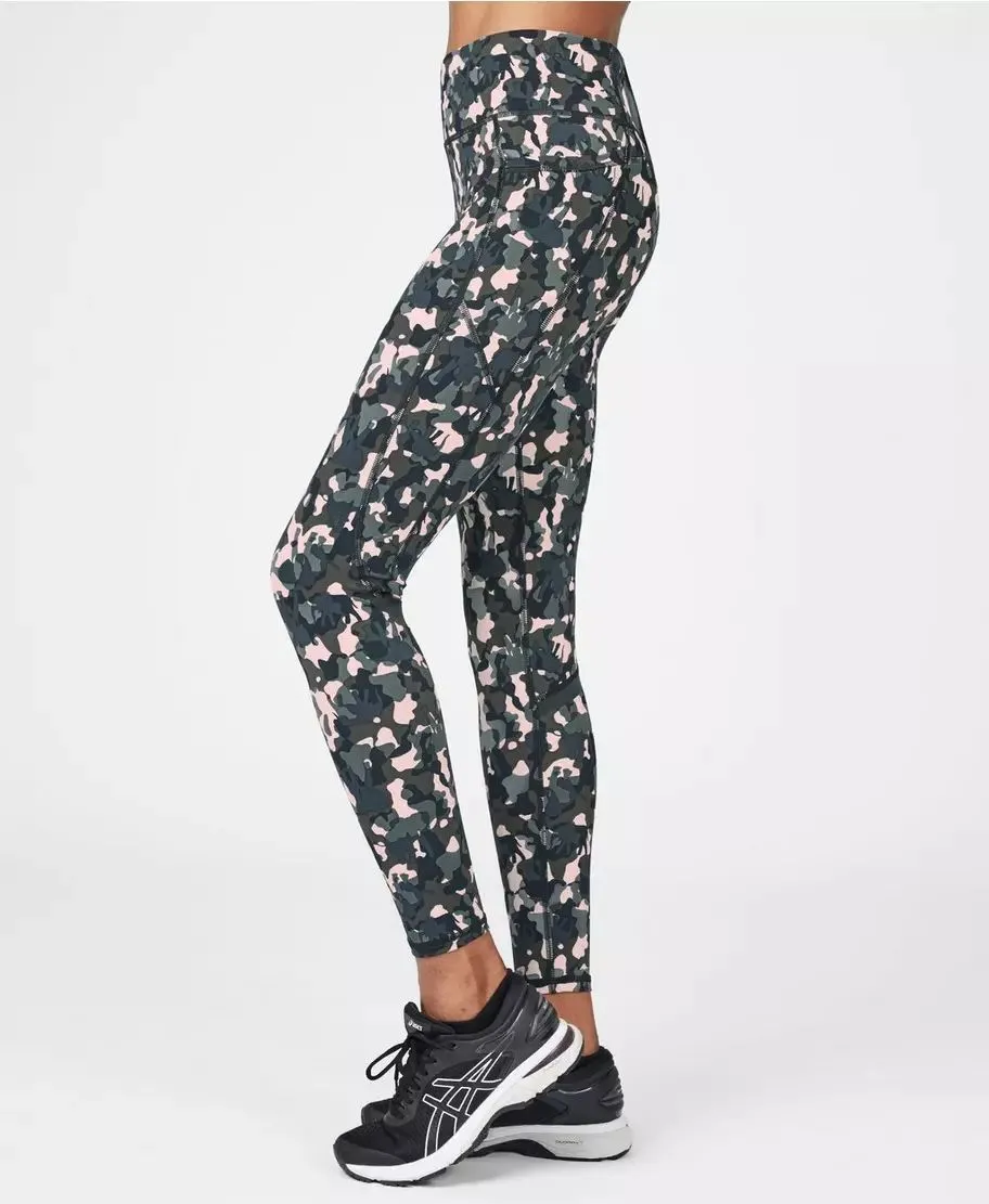 Product image for Sweaty Betty S Legging Zero Gravity Full Length Green Camo Gym Yoga Athletic