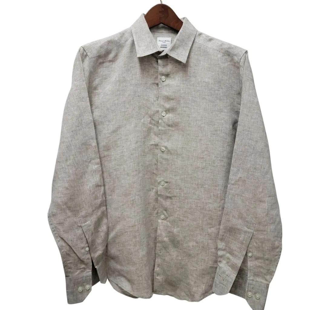 Product image for Baird Mcnutt Murano Linen Non-Iron Long-Sleeves Shirt Men's Size Medium
