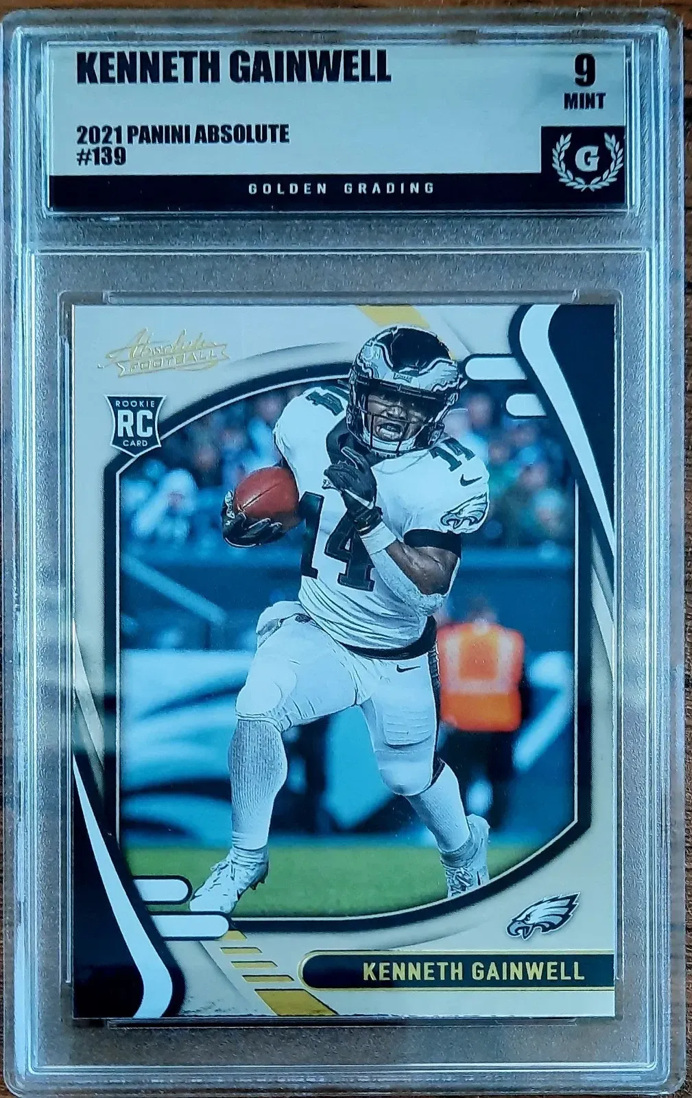 Product image for Kenneth Gainwell 2021 Panini Absolute RC #139 Golden Grading (GG) 9 Mint