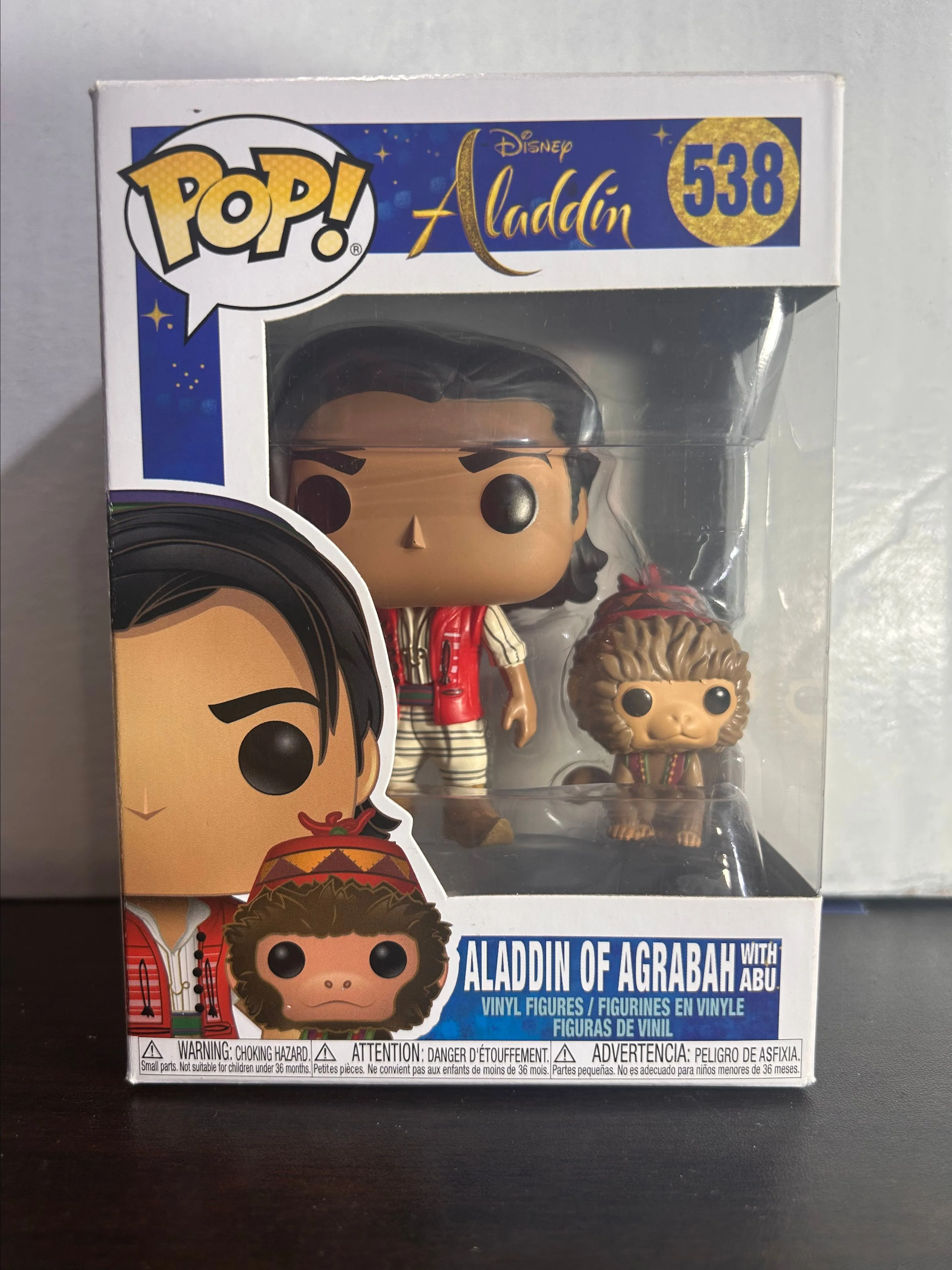 Product image for Aladdin of Agrabah with Abu Disney Funko Pop 538 with Protector