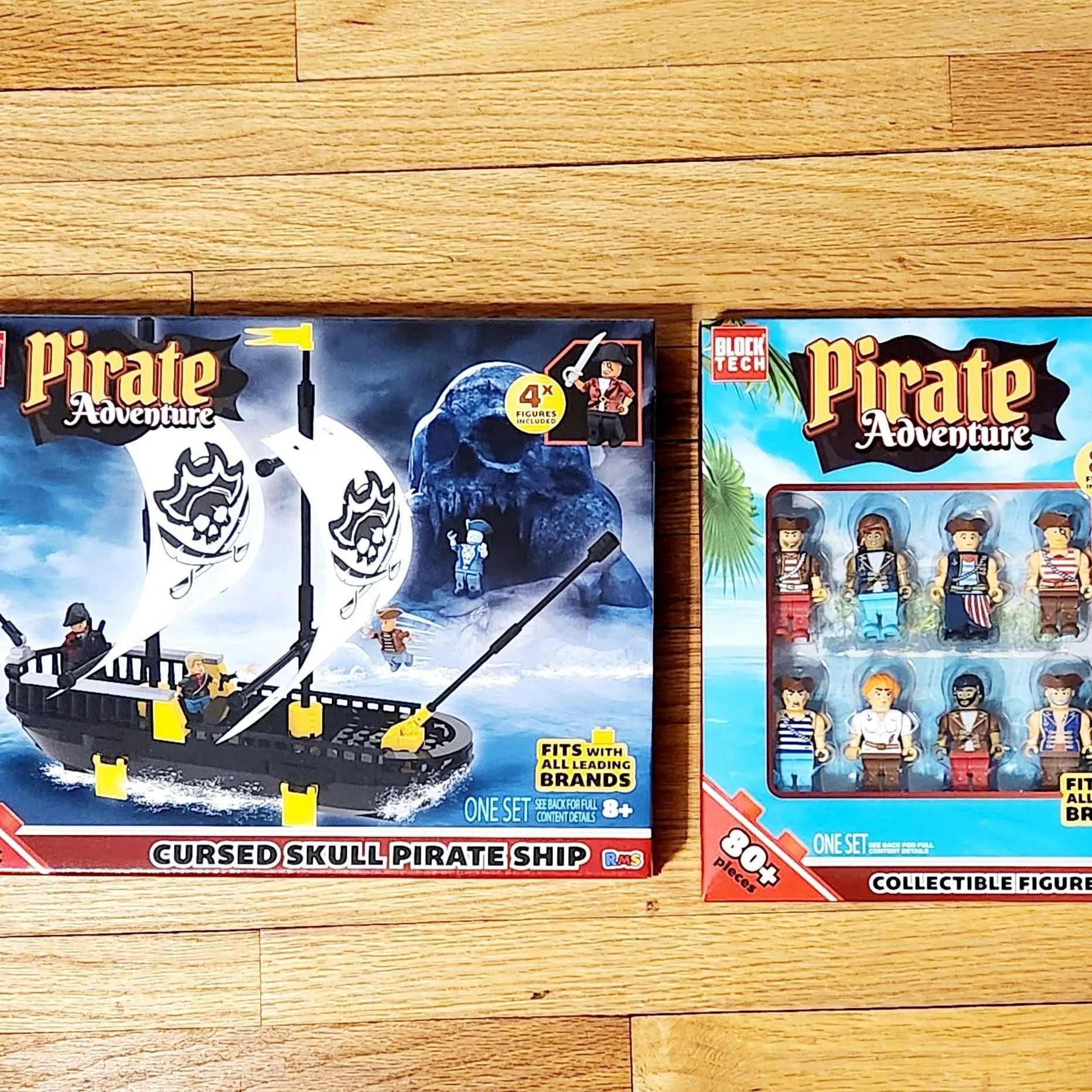 Product image for NEW 2 pk Pirate Adventure • Cursed Skull Pirate Ship + 8 Collectible Figures