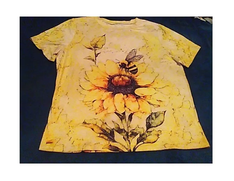 Product image for T-Shirt Sunflower Bee XL Yellow Polyester Comfy New