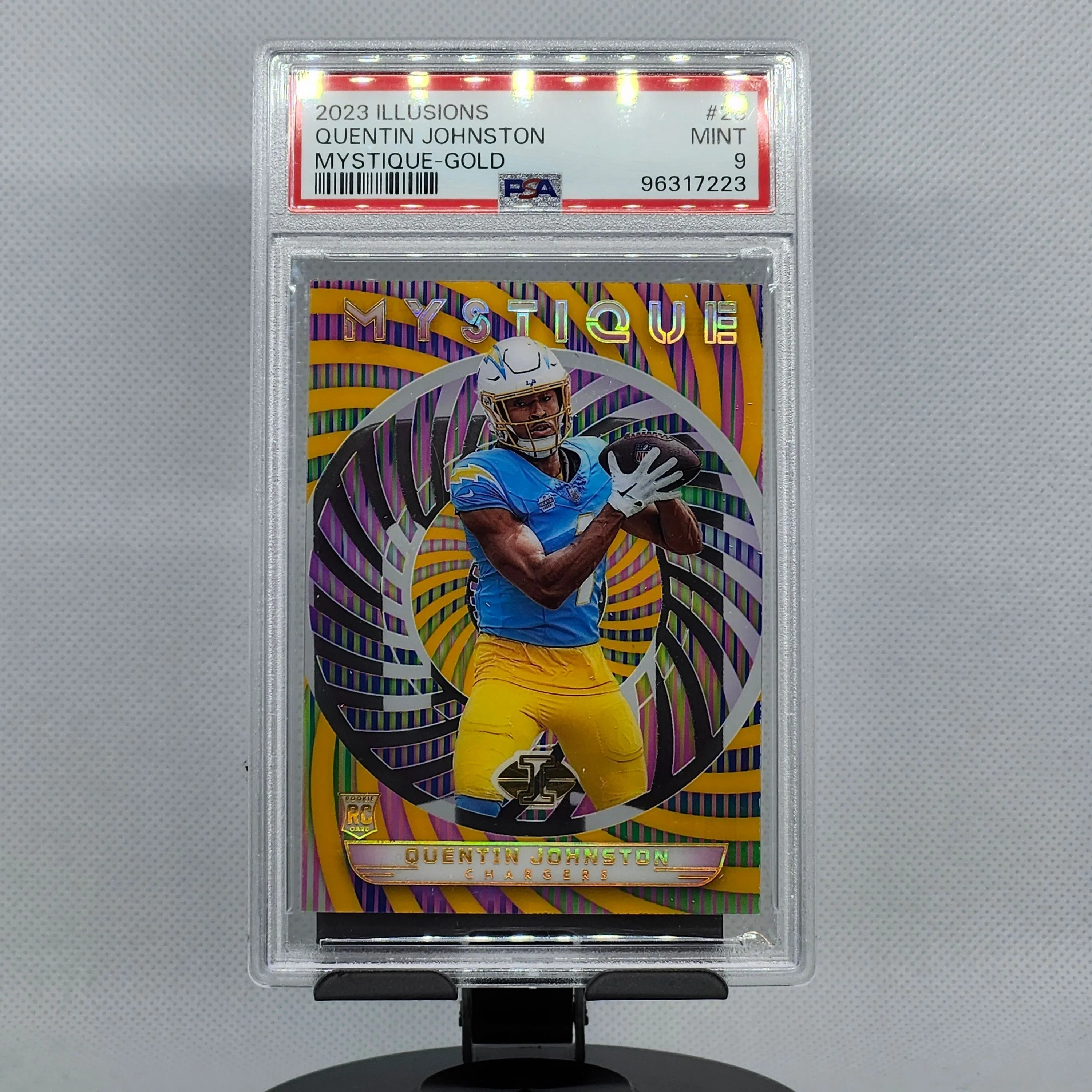 Product image for 2023 ILLUSIONS QUENTIN JOHNSTON MYSTIQUE-GOLD /25 PSA 9
