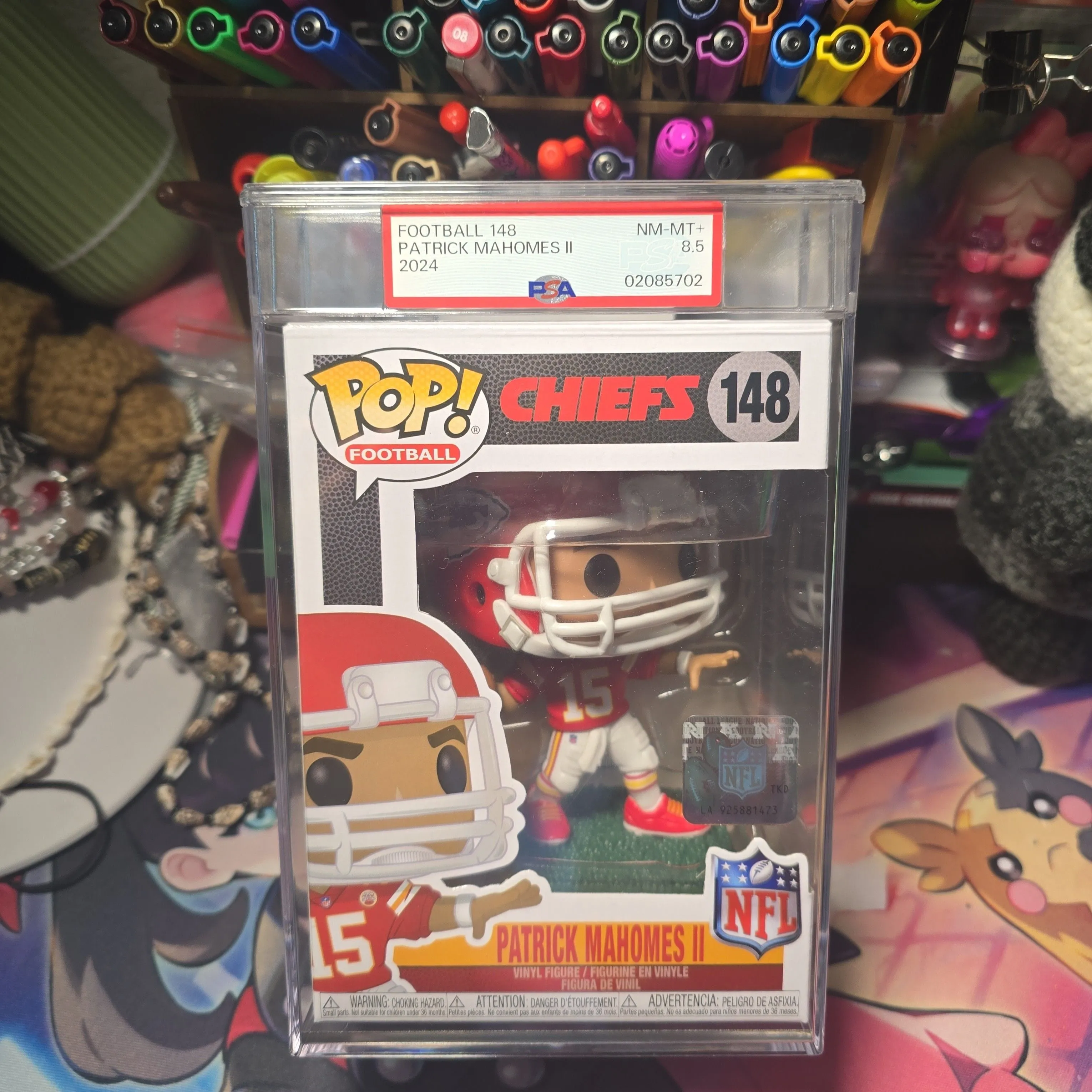 Product image for Patrick Mahomes II NFL Funko Pop PSA NM-MT+ 8.5