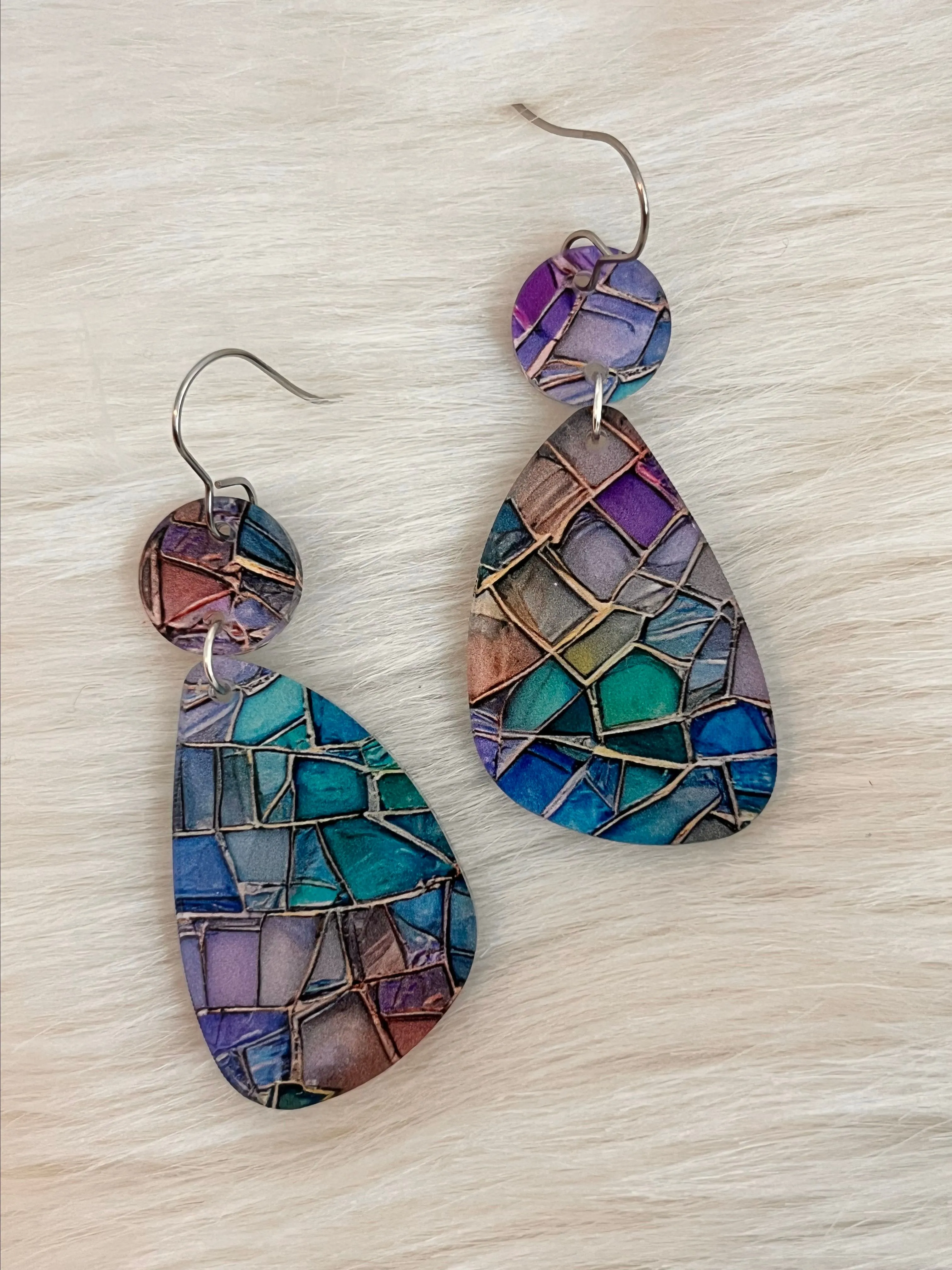 Product image for Quartz crackle blue earrings