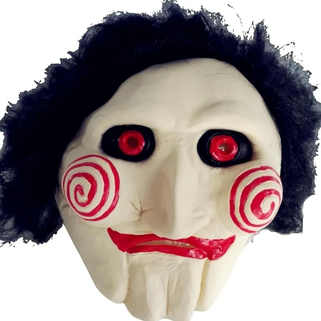 Product image for Scary Billy Puppet Mask With Hair Horror Killer Clown Dress Up Latex Cosplay.
Halloween Scary Billy 