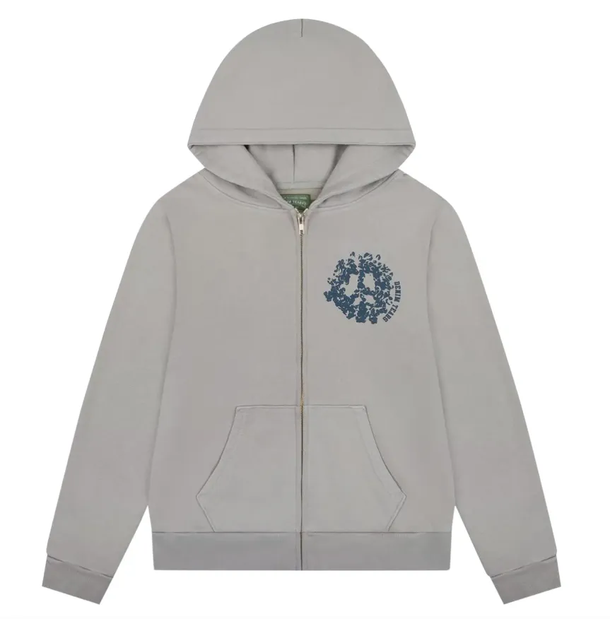 Product image for Denim Tears University Zip Hoodie SS25 Grey - size S, M, L, XL, XXL