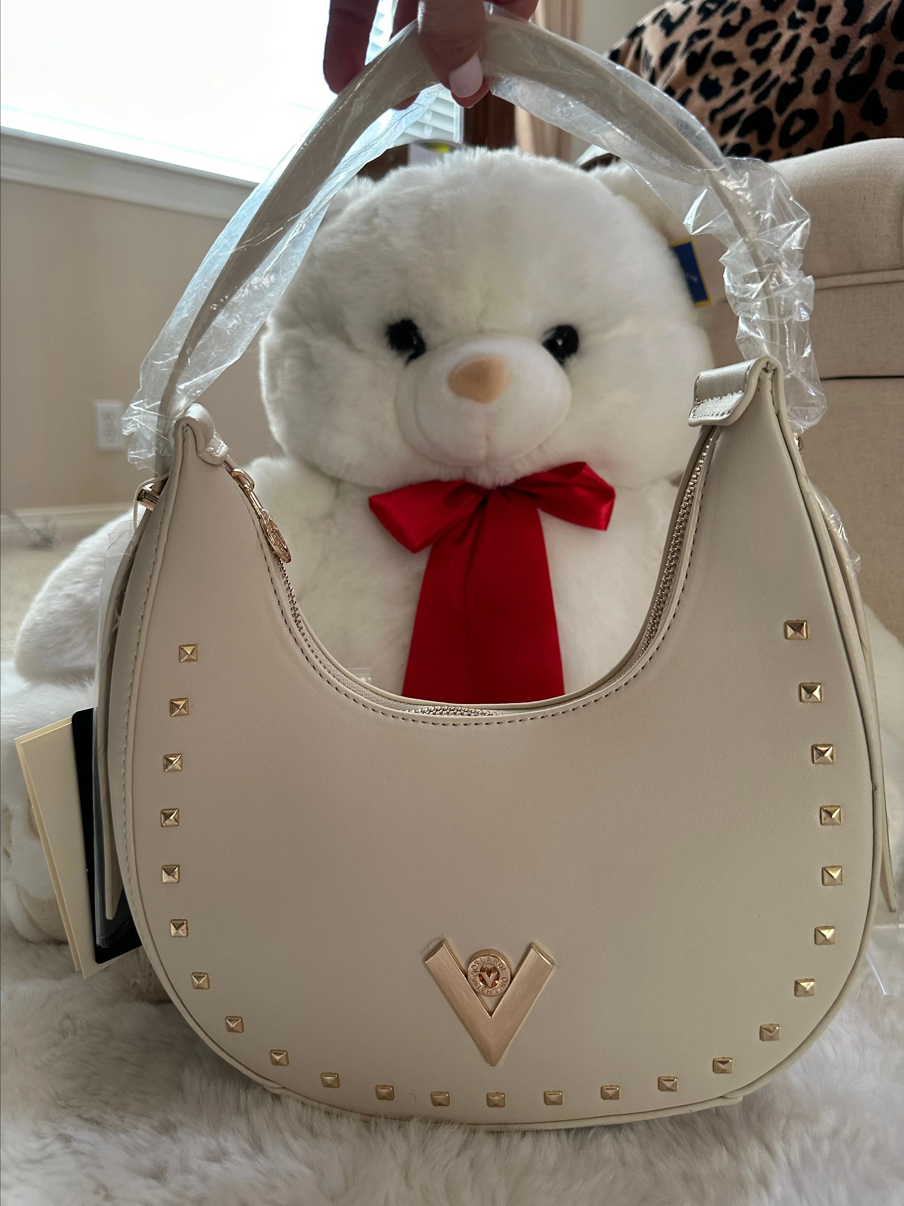 Product image for 310. NEW! Beautiful Valentino Orlandi handbag with wallet color bone with gold