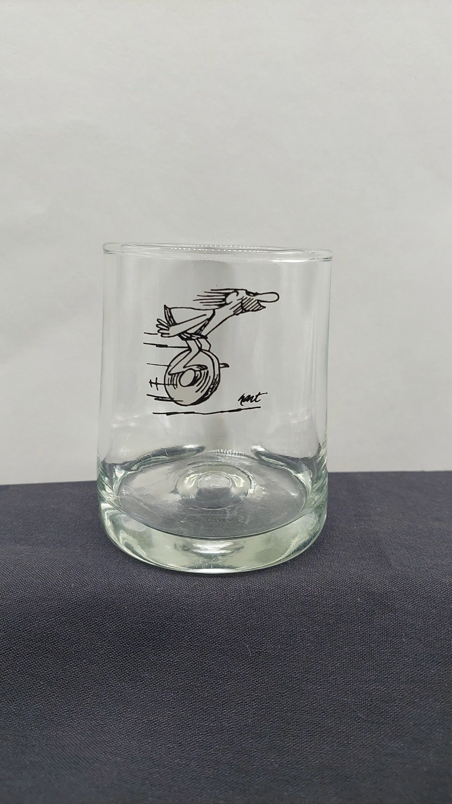 Product image for 2497 BC Comic Caveman on Wheel Glass 4"Tall READ