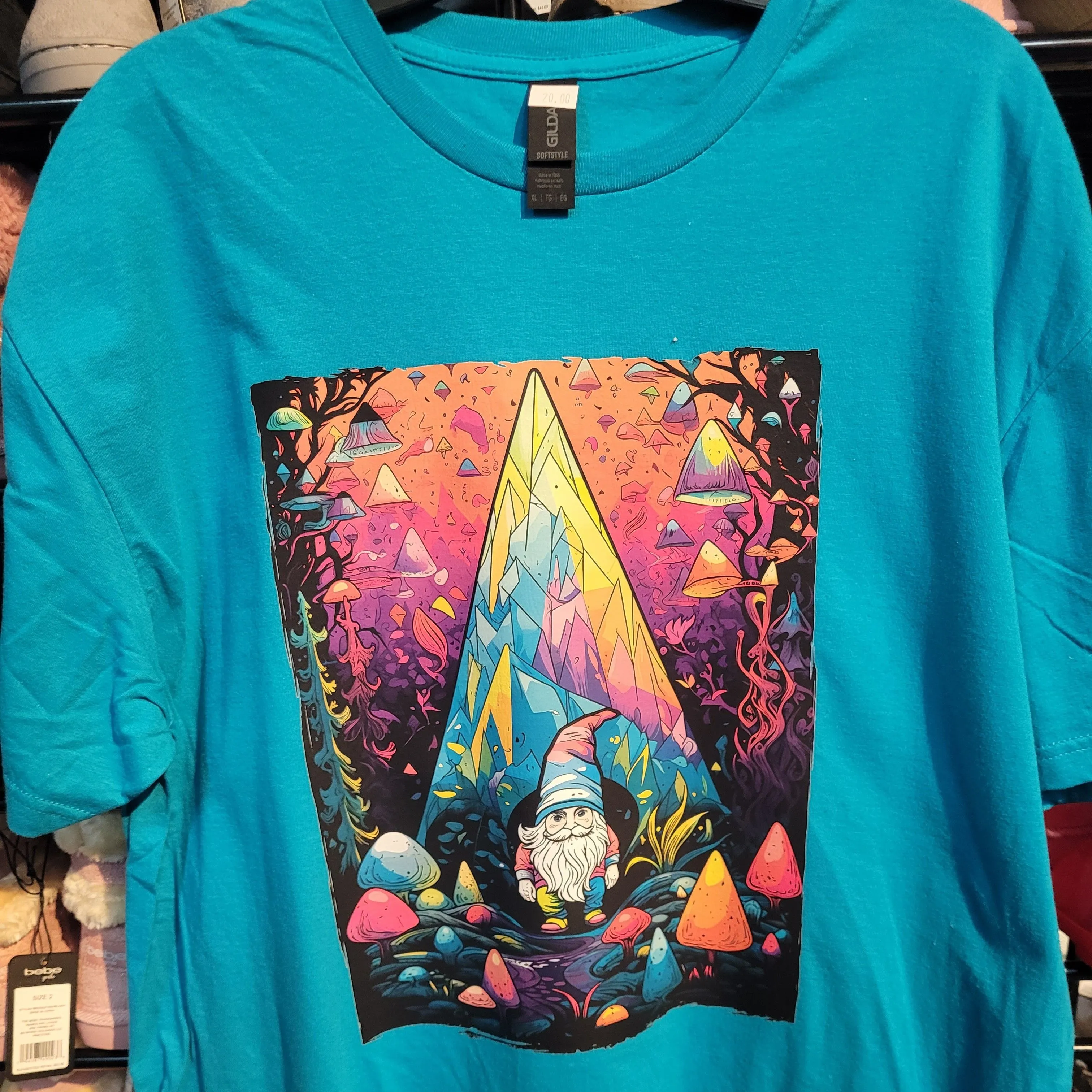 Product image for Large Turquoise TSHIRT with Gnome Design