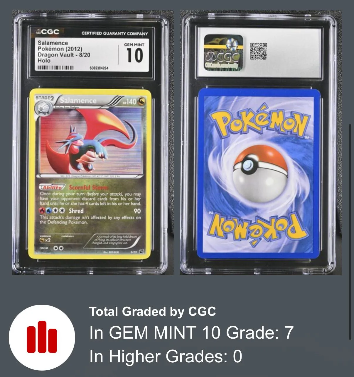 CGC 10 GEM MINT Salamence 2012 Dragon Vault 8/20 Holo Pokemon Card   Whatnot: Shop, Sell, Connect
