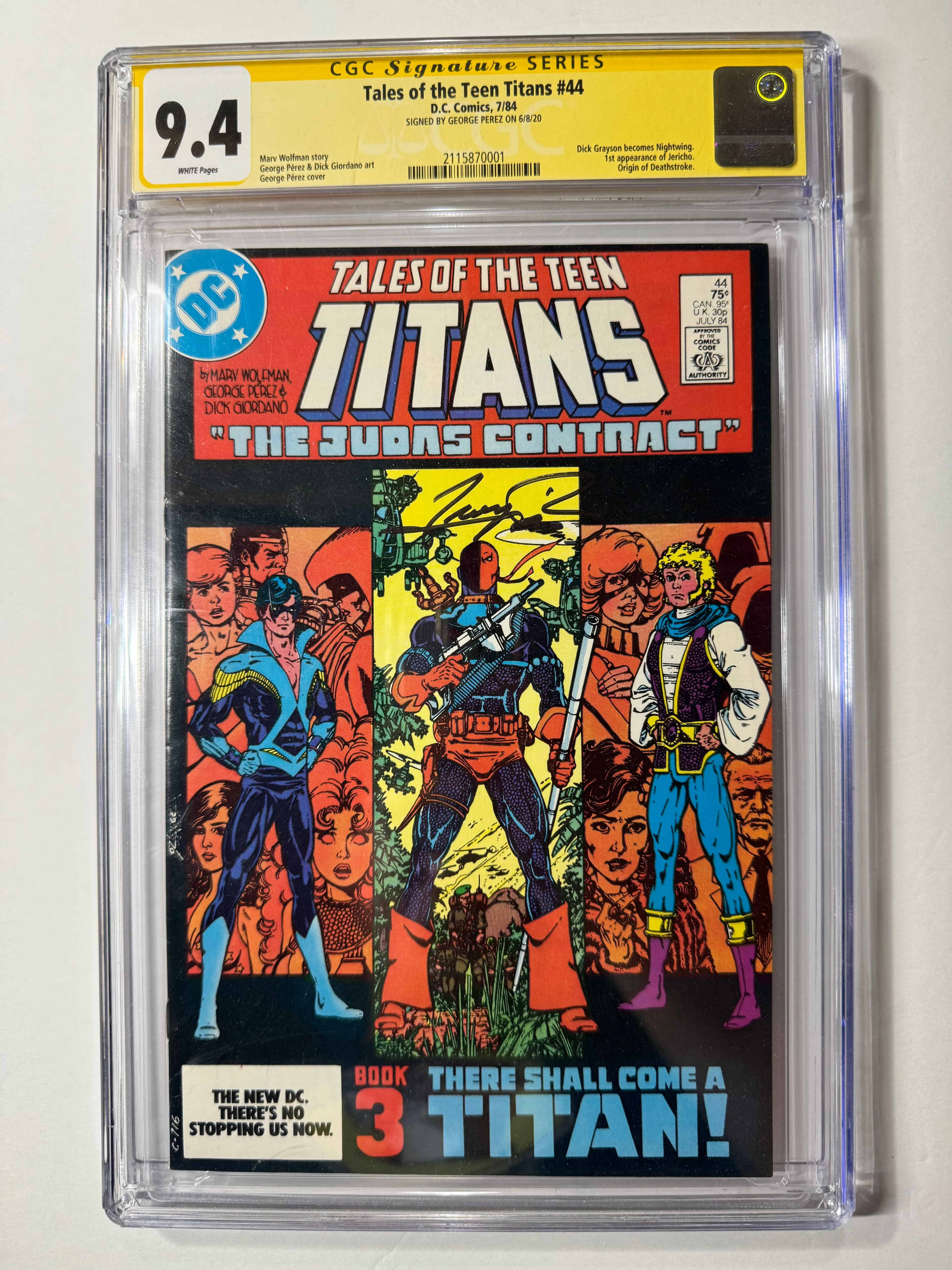 Product image for Tales of the Teen Titans 44 (Marvel 1984) Signed by George Perez - CGC 9.4