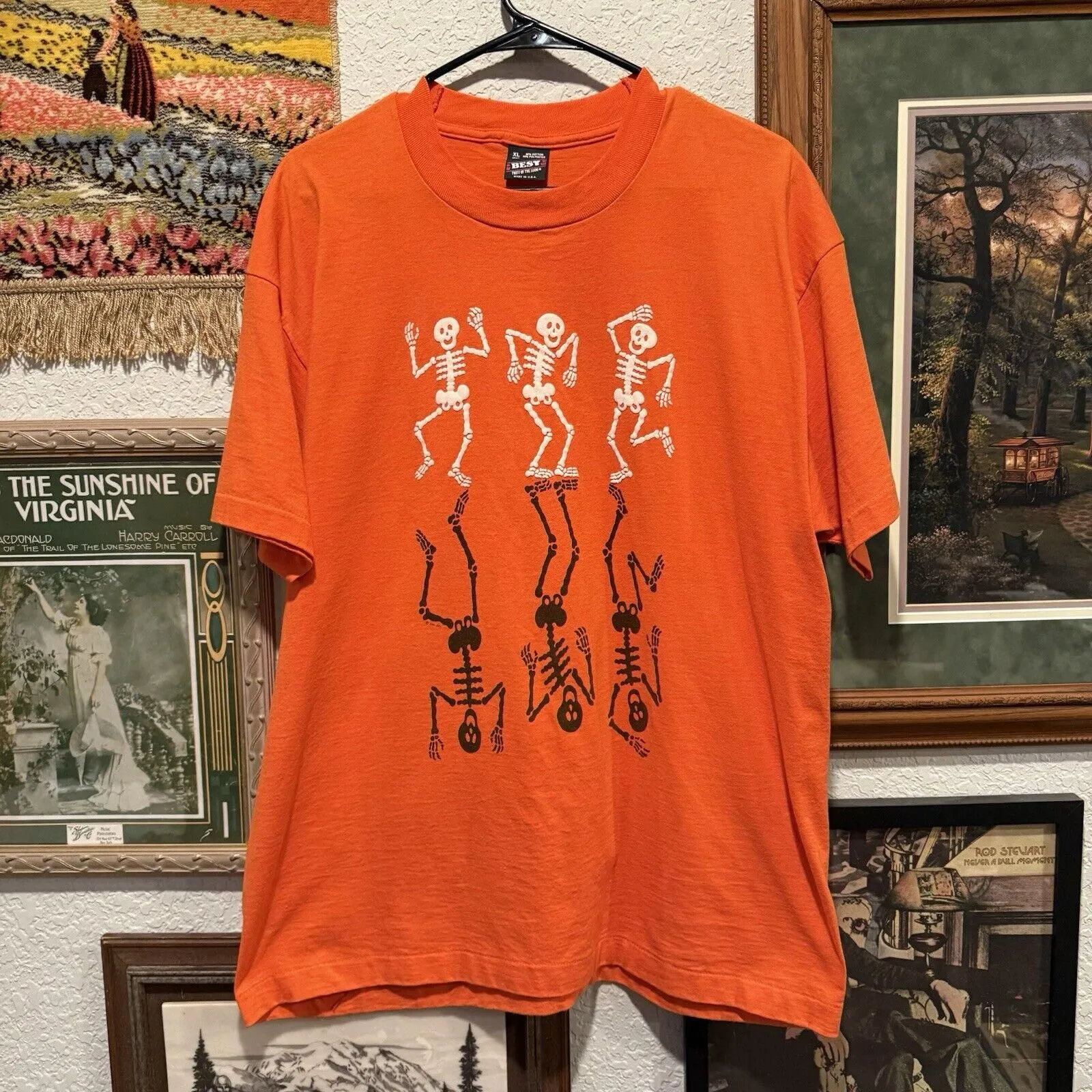 Product image for Vintage 90’s RARE Halloween/Grateful Dead Dancing Skeletons Shirt Size XL