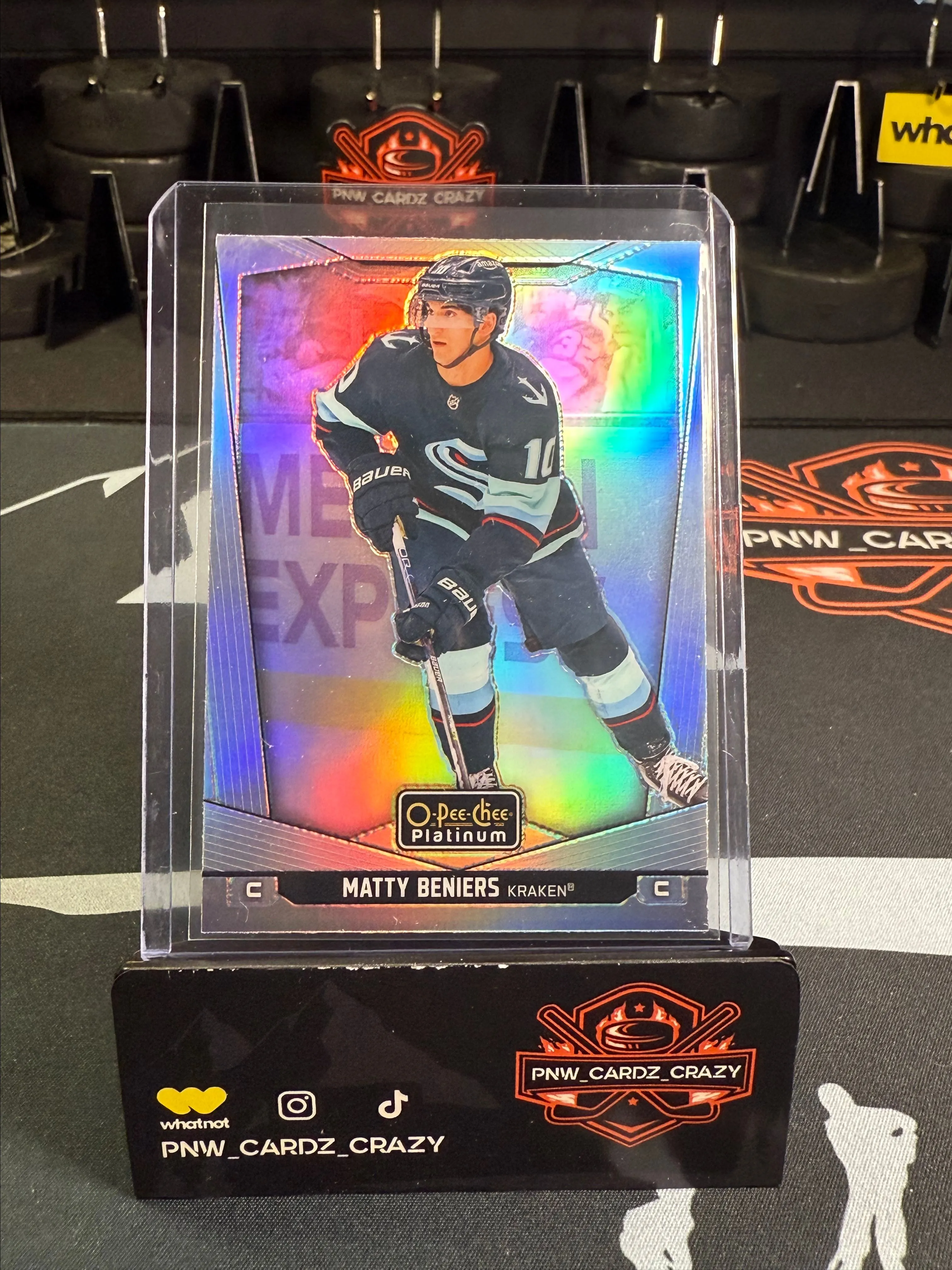 Product image for 24/25 OPC Platinum Seattle Kraken Matty Beniers Rainbow #139