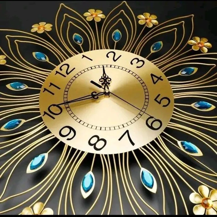 Product image for Luxury  Flower Wall Clock W/pendulum,Jugv, Quiet
