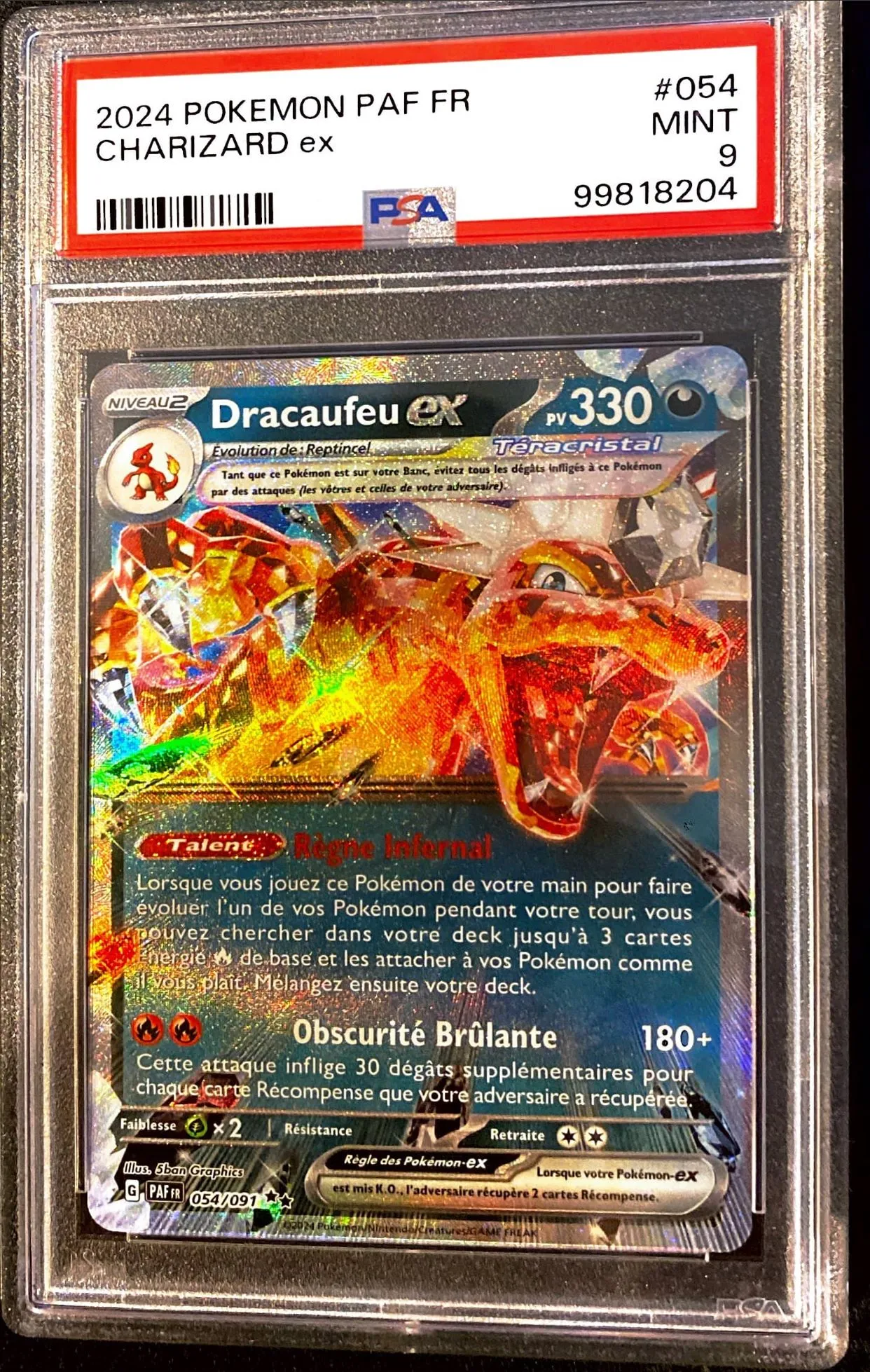 Product image for Dracaufeu Ex 054/091 PSA 9