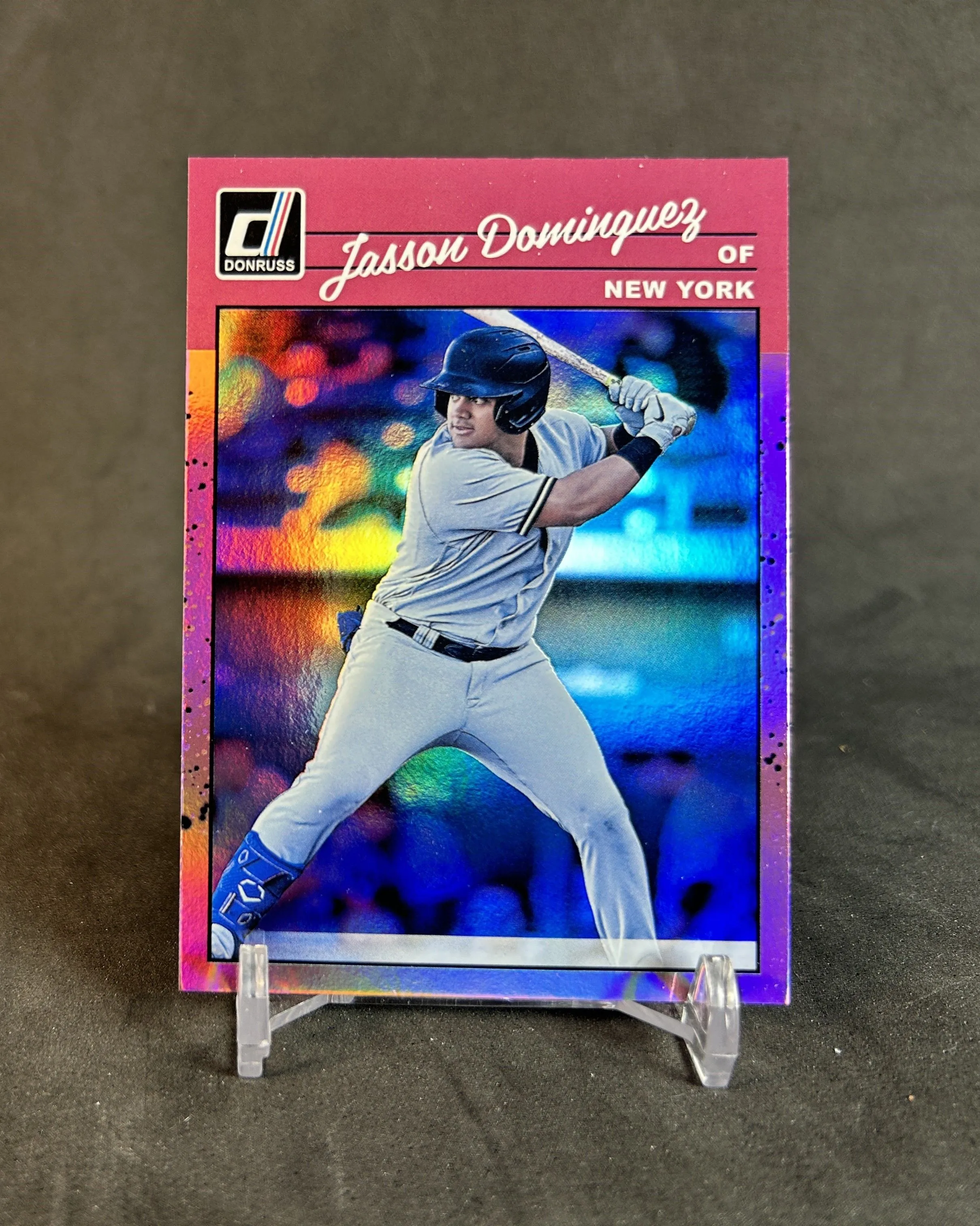 Product image for Jasson Dominguez 2023 Panini Donruss Fuchsia prospect  Yankees
